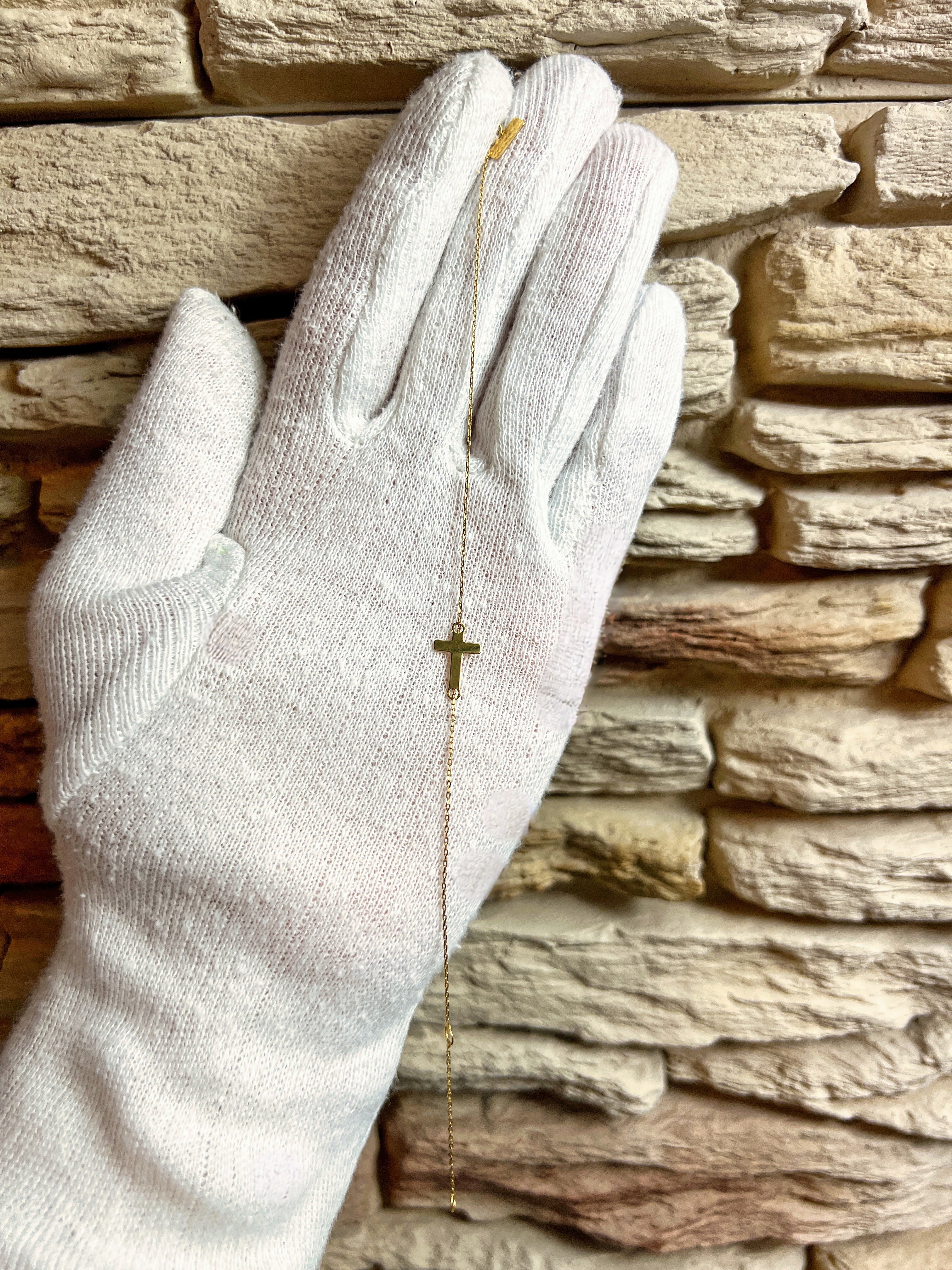 Feines Goldarmband aus 333er Gold - GLAUBE - 17+20 cm