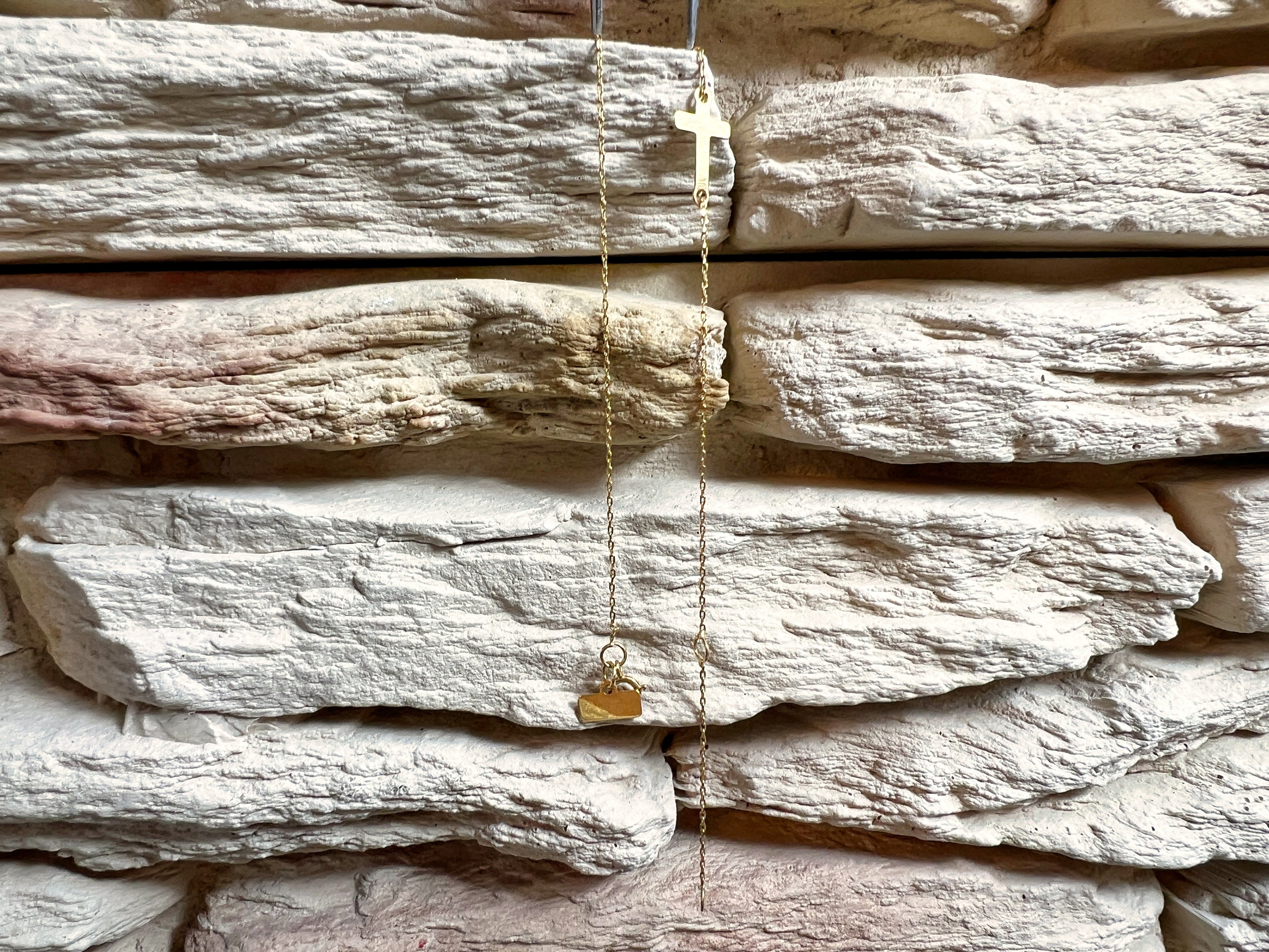 Feines Goldarmband aus 333er Gold - GLAUBE - 17+20 cm