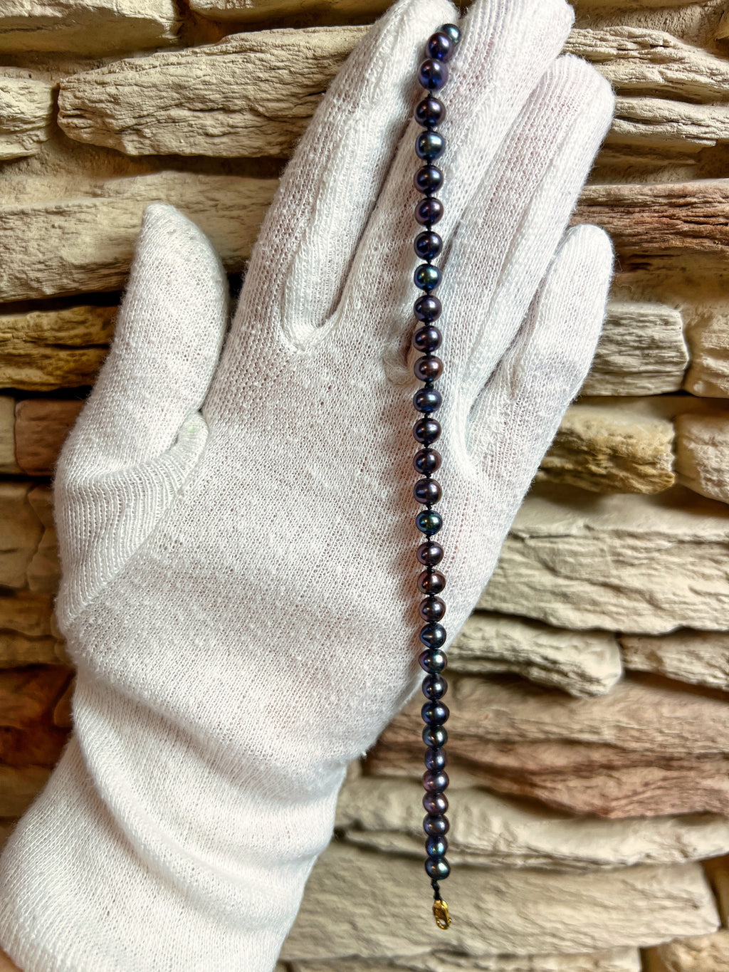 Edles Perlenarmband aus 585er Gold - WEISHEIT - ca. 20 cm