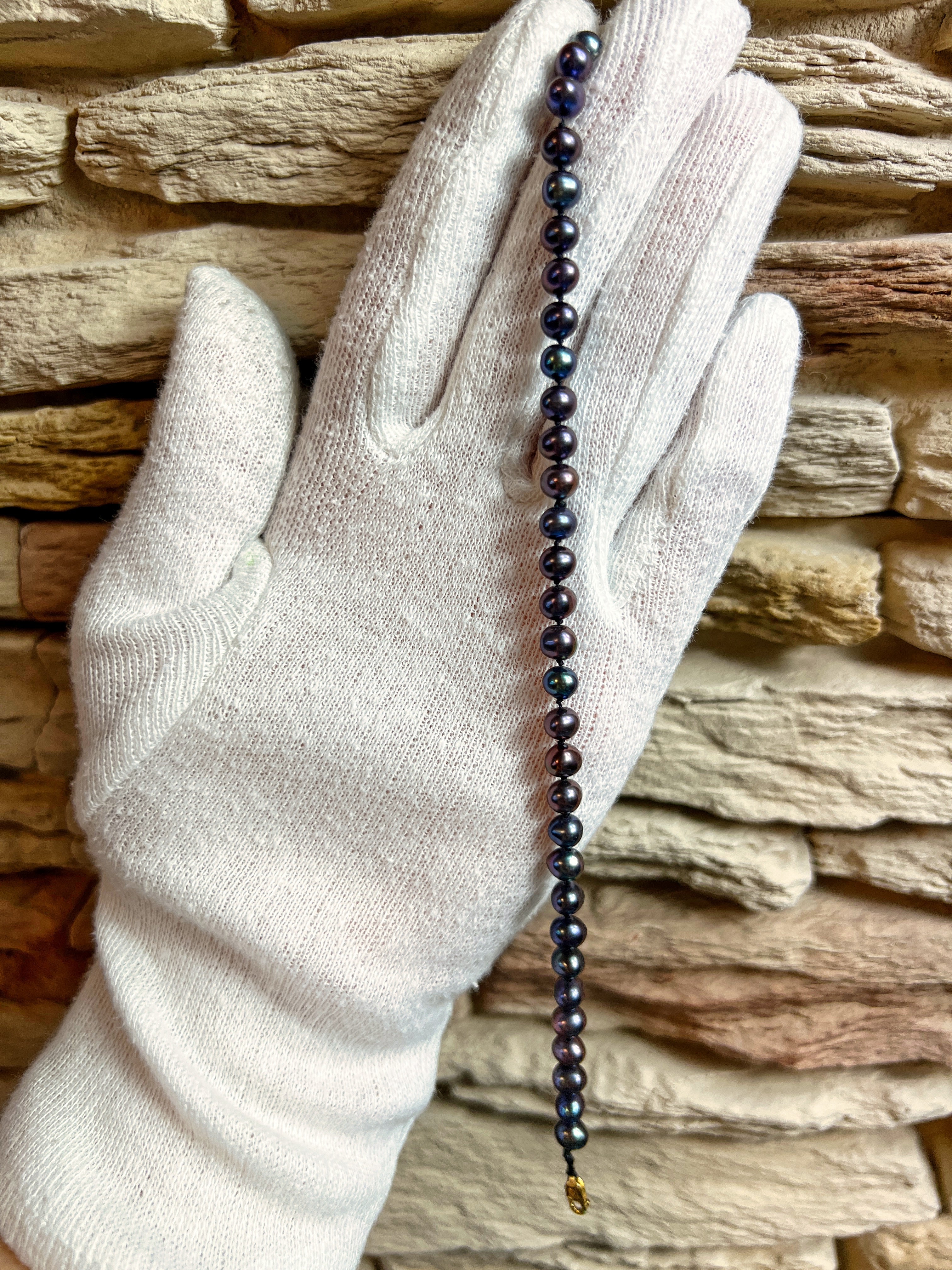 Edles Perlenarmband aus 585er Gold - WEISHEIT - ca. 20 cm