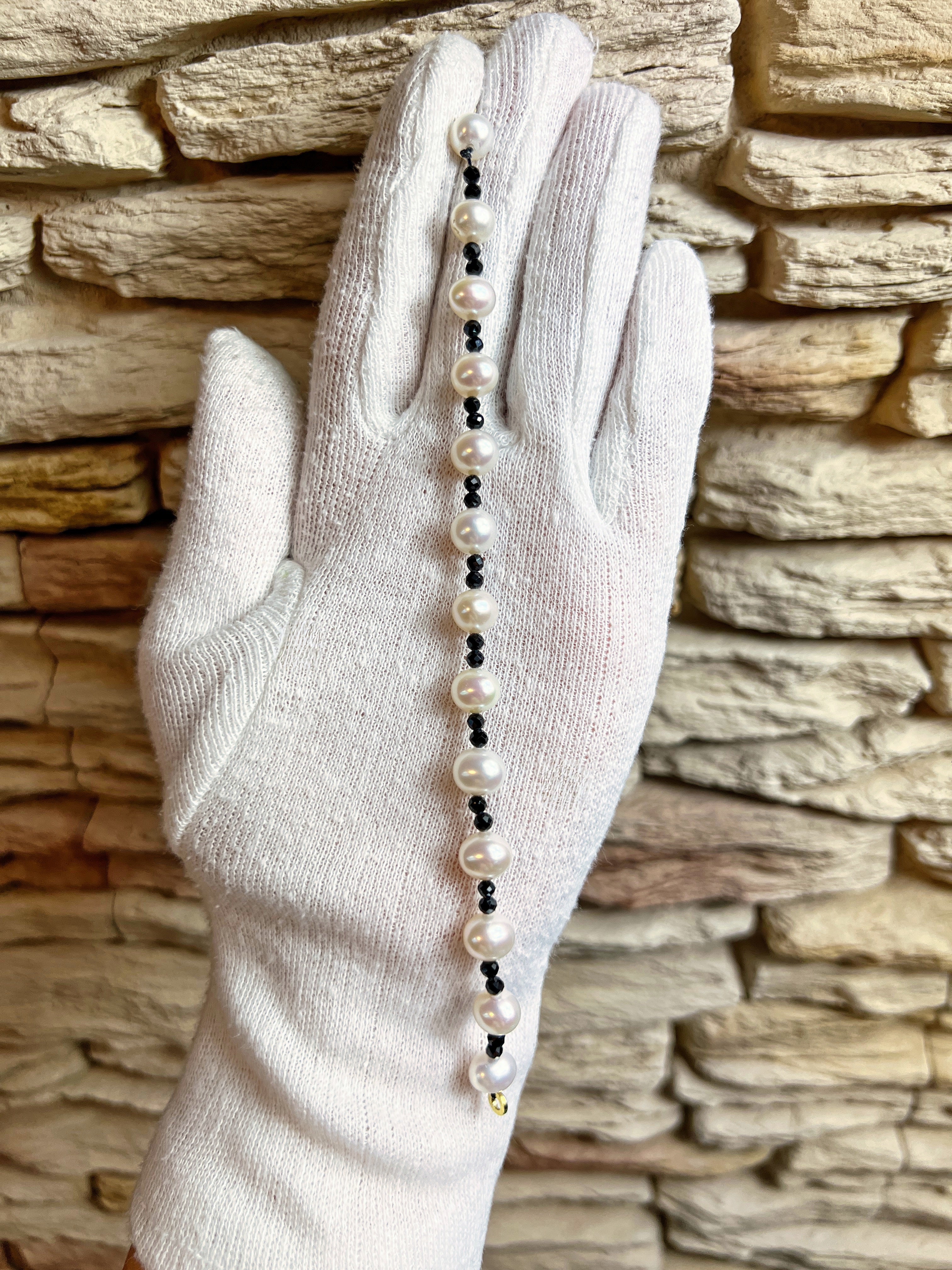 Edles Perlenarmband aus 333er Gold - GLÜCK & ENERGIE - 18,5 cm