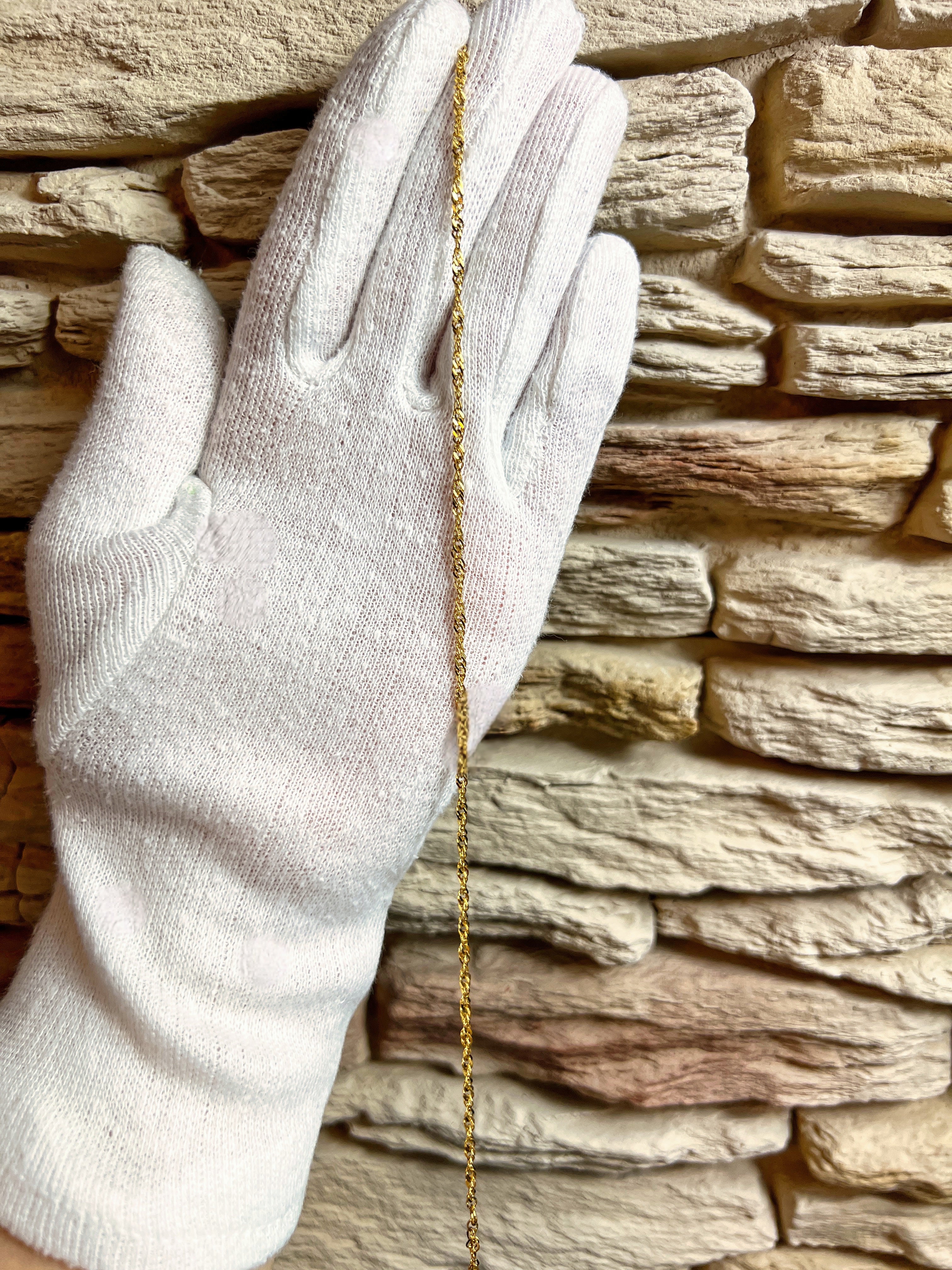 Fußkette aus 333er Gold - Singapur-Stil - 23+26 cm - unisex