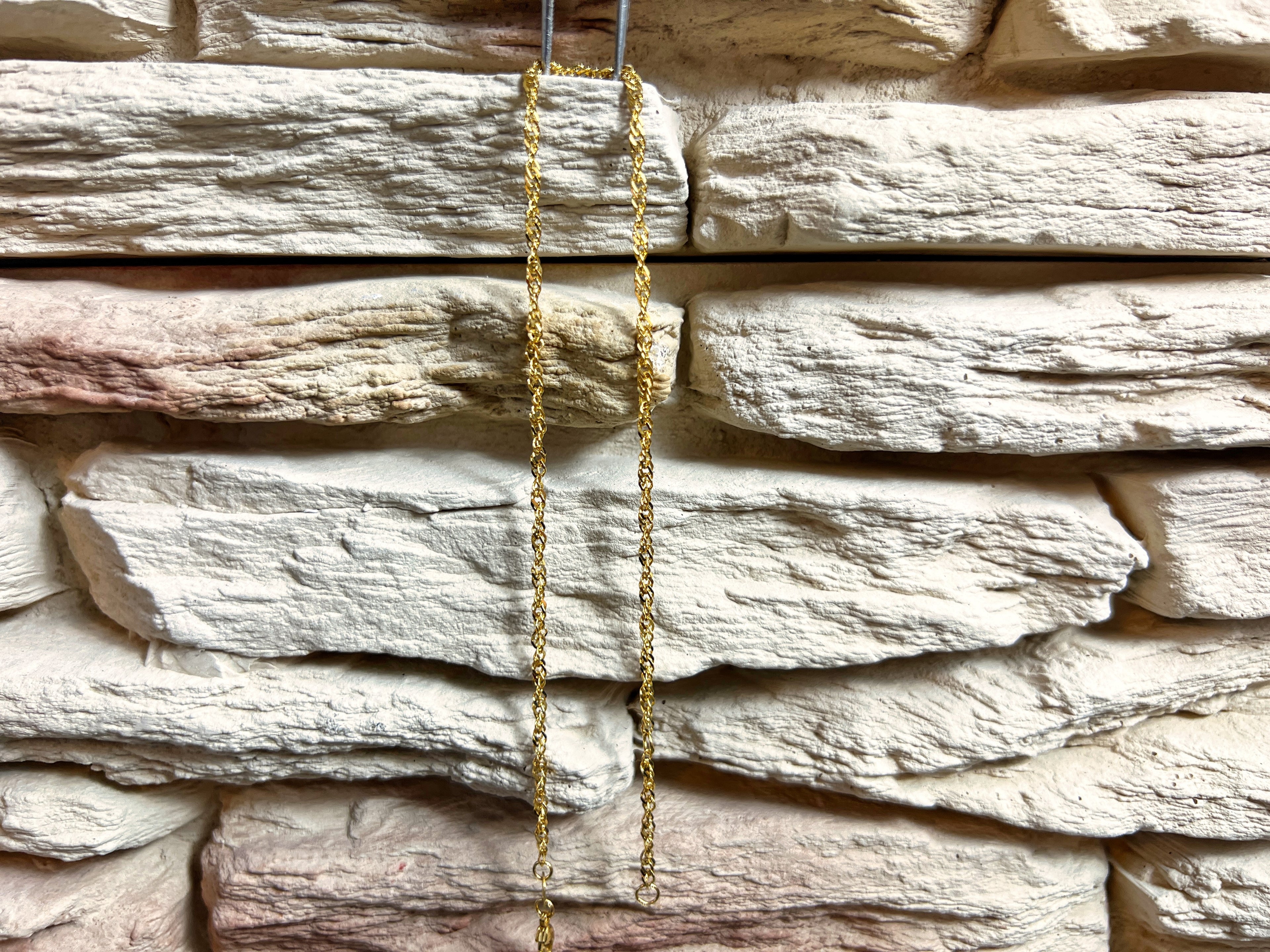 Fußkette aus 333er Gold - Singapur-Stil - 23+26 cm - unisex