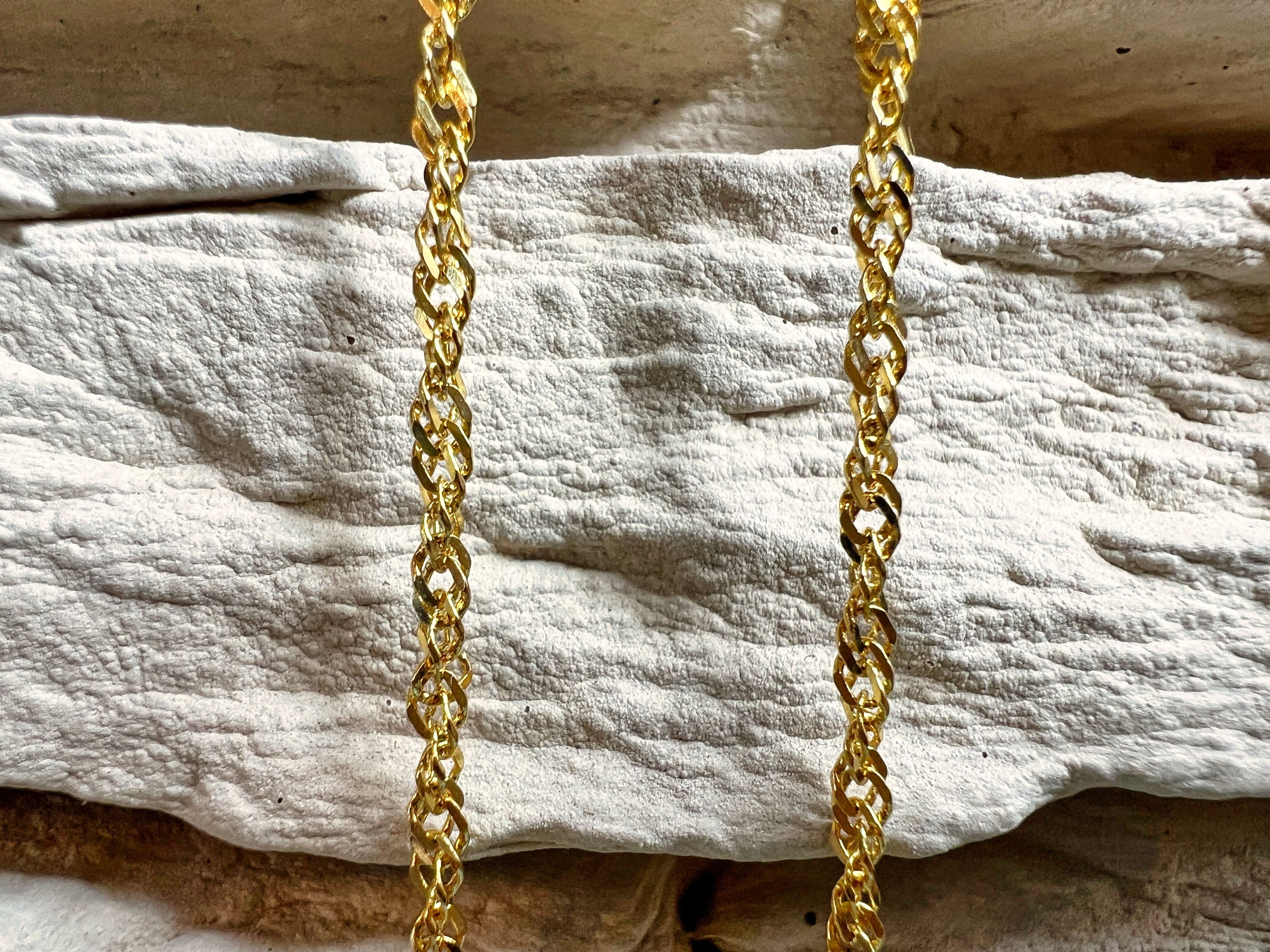 Fußkette aus 333er Gold - Singapur-Stil - 23+26 cm - unisex