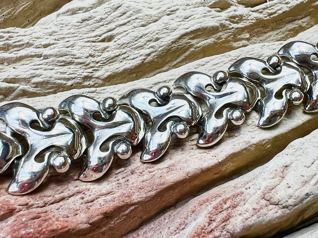 Vintage/Modern Armband - 925 Sterling Silber - 19 cm - UNIKAT