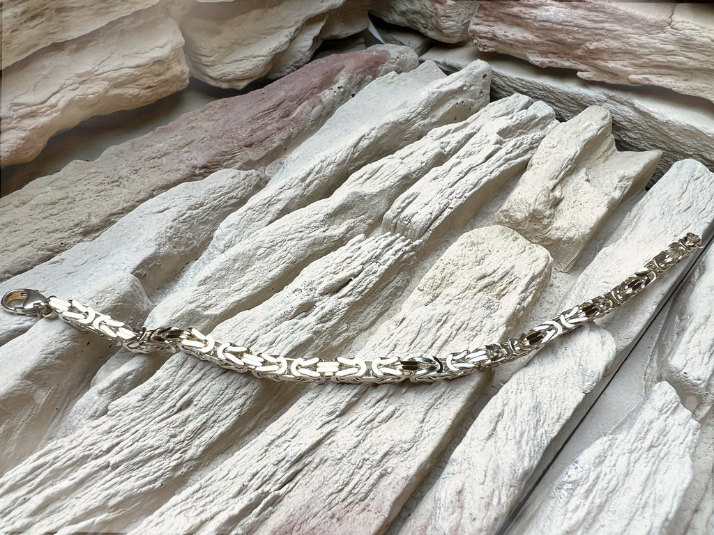 massives Armband "Königskette" - 925 Sterling Silber - 19,5 - 22 cm