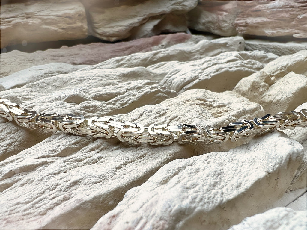 massives Armband "Königskette" - 925 Sterling Silber - 19,5 - 22 cm