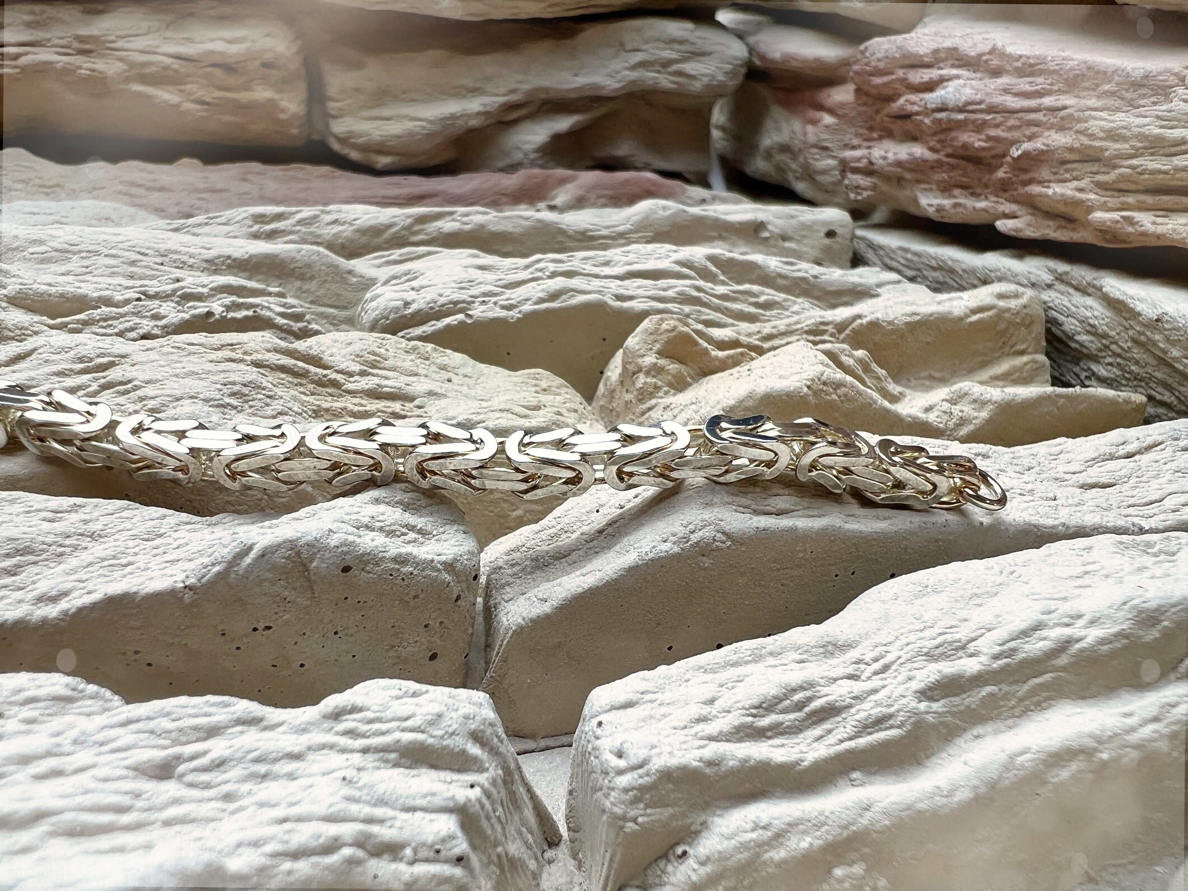 massives Armband "Königskette" - 925 Sterling Silber - 19,5 - 22 cm