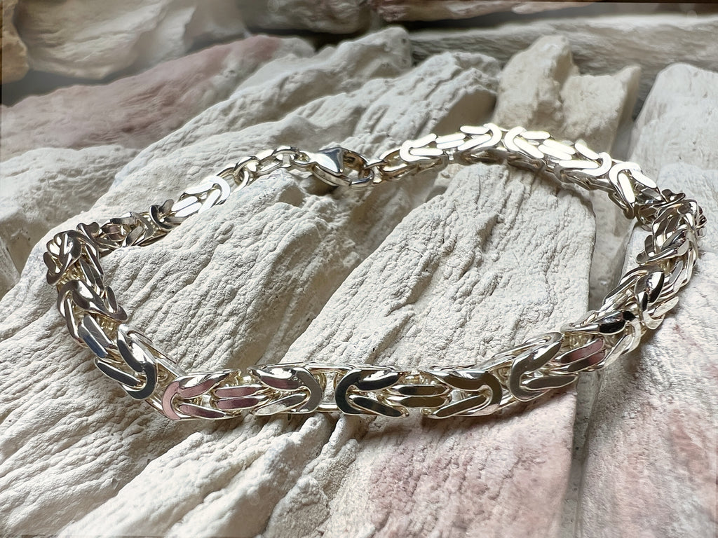 massives Armband "Königskette" - 925 Sterling Silber - 19,5 - 22 cm