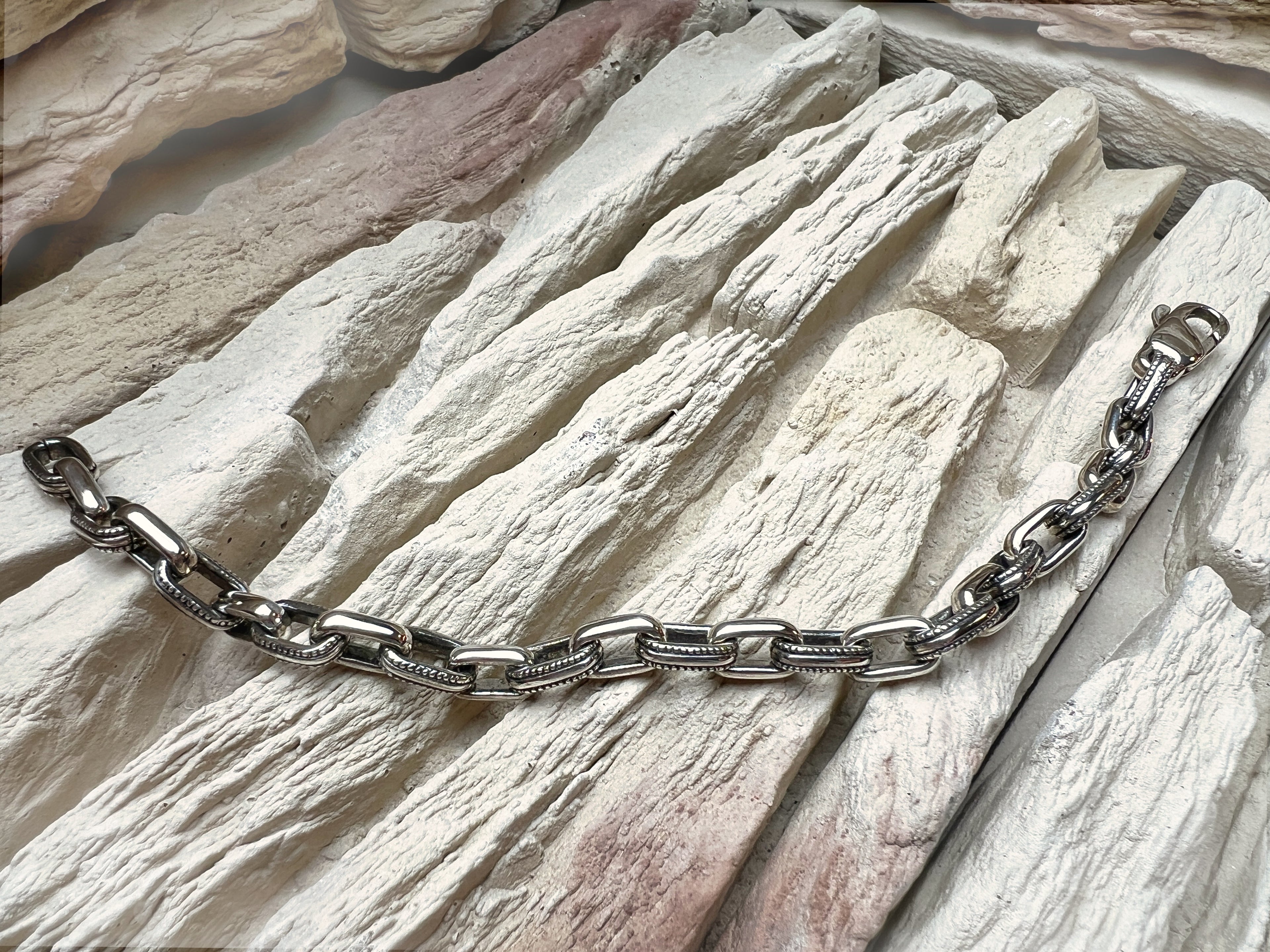 massives Armband "Man-Power" - 925 Sterling Silber - bis 21 cm