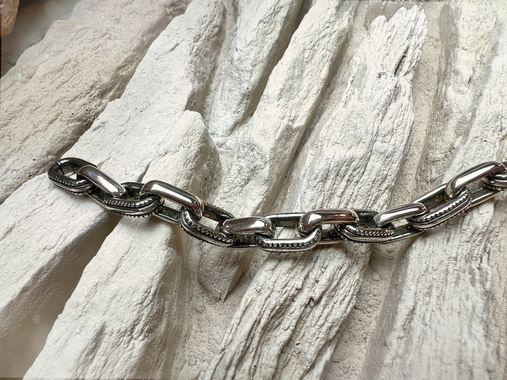 massives Armband "Man-Power" - 925 Sterling Silber - bis 21 cm