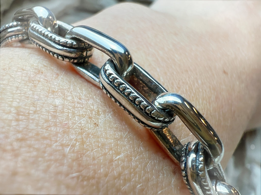 massives Armband "Man-Power" - 925 Sterling Silber - bis 21 cm