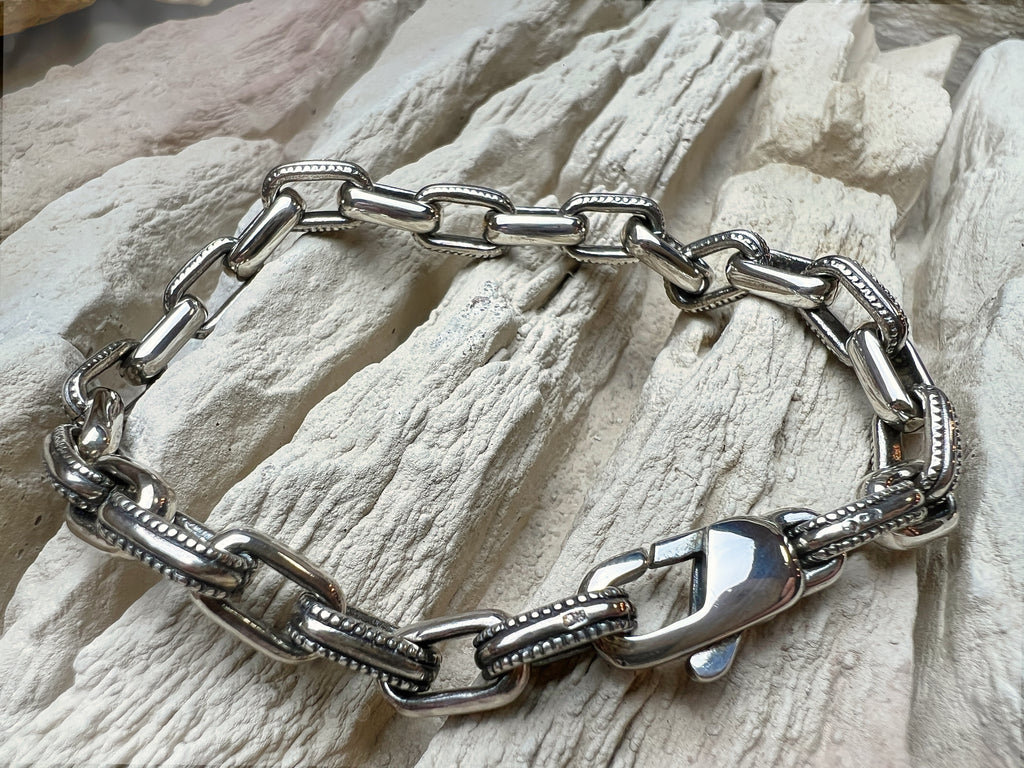 massives Armband "Man-Power" - 925 Sterling Silber - bis 21 cm
