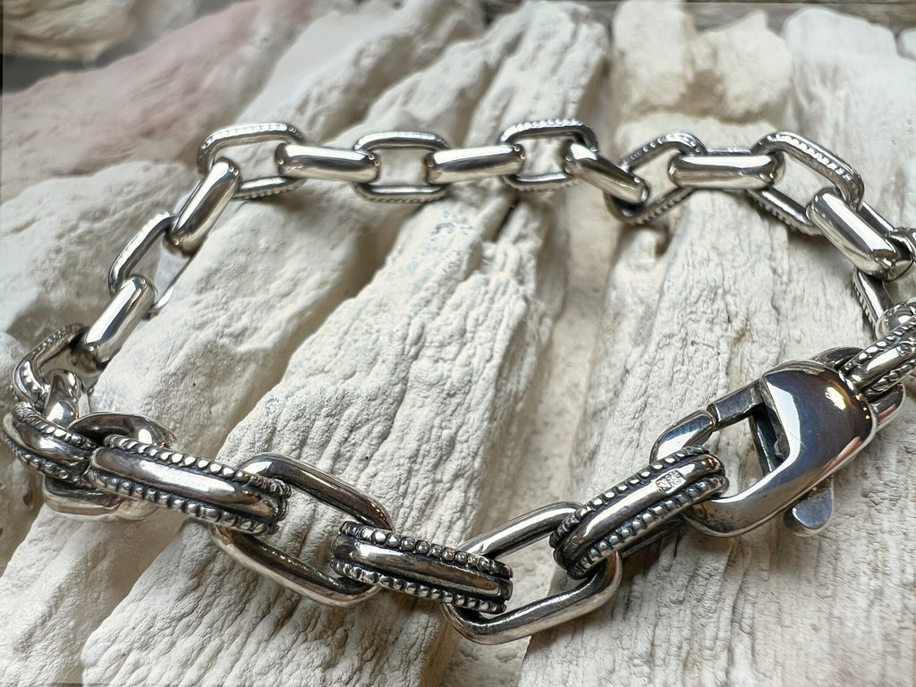 massives Armband "Man-Power" - 925 Sterling Silber - bis 21 cm