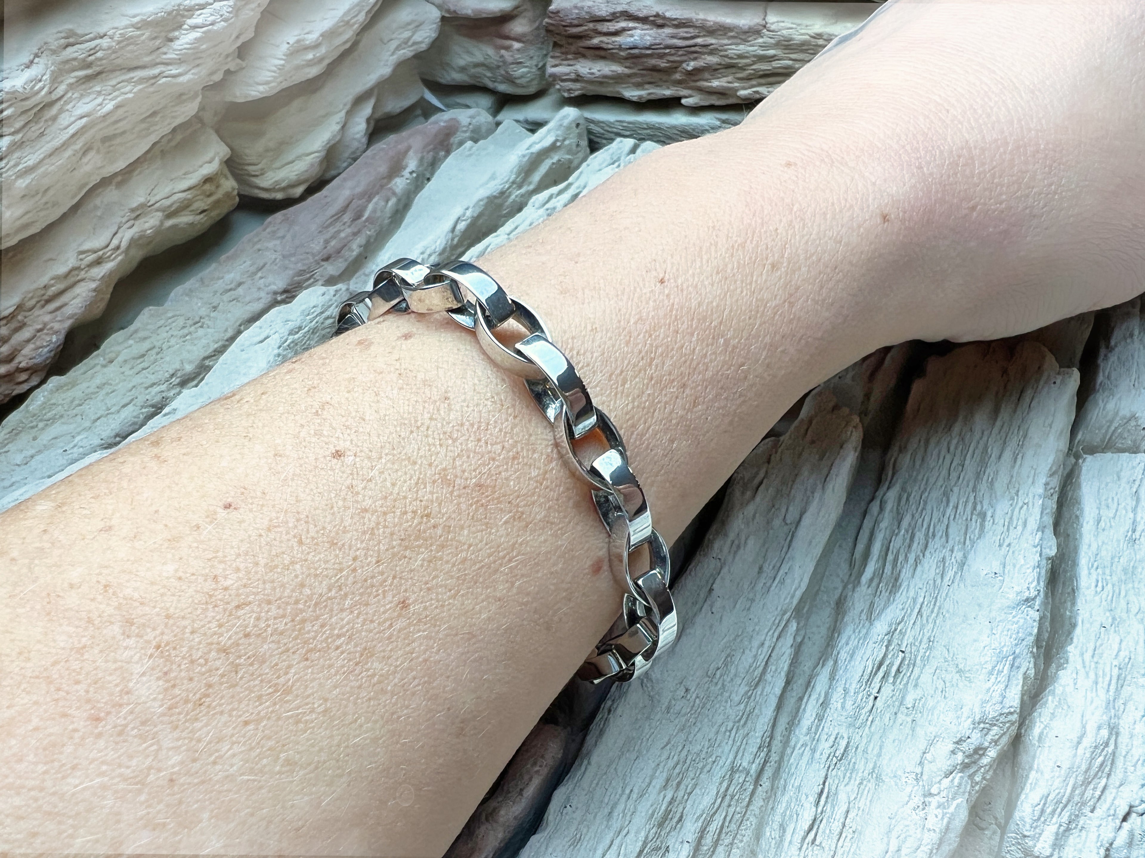 massives Armband "Man-Power" - 925 Sterling Silber - 22 cm