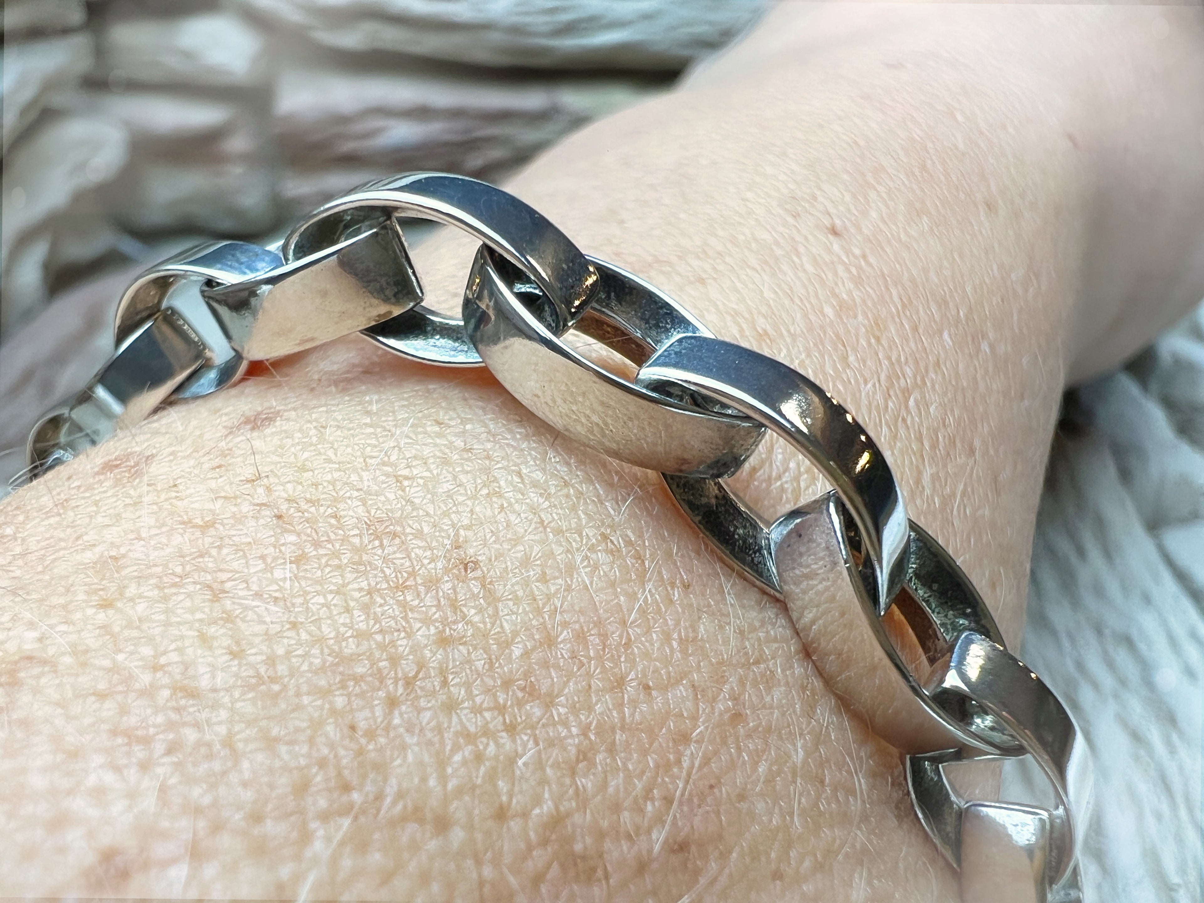 massives Armband "Man-Power" - 925 Sterling Silber - 22 cm