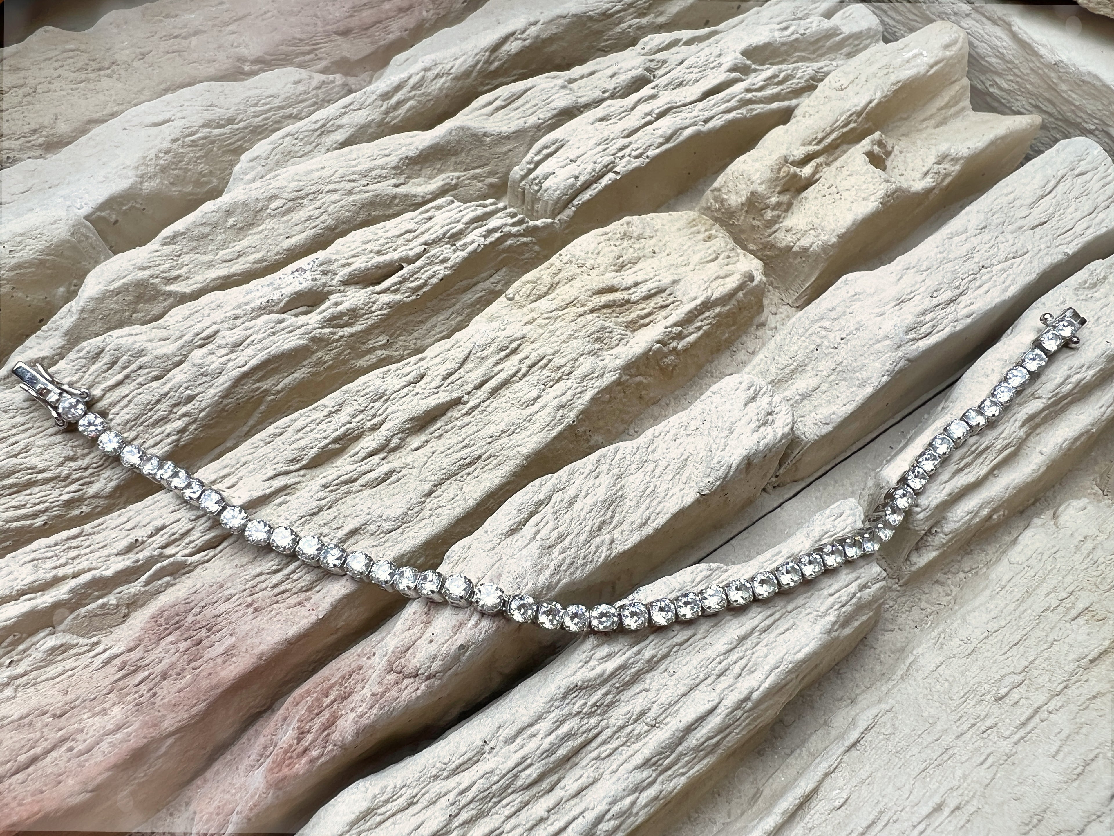 "Tennis" Armband - 925er Sterling Silber - bunte Zirkonia - ab 16 cm