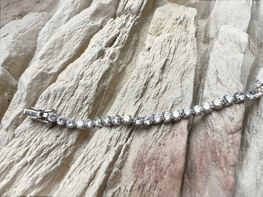 "Tennis" Armband - 925er Sterling Silber - bunte Zirkonia - ab 16 cm