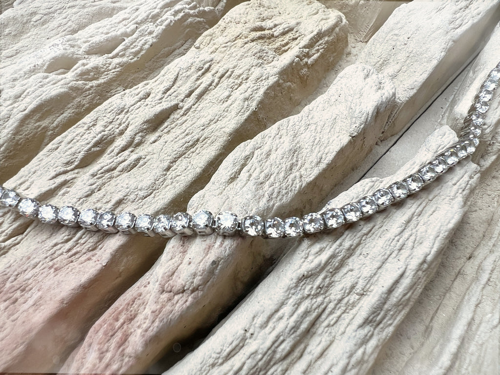 "Tennis" Armband - 925er Sterling Silber - bunte Zirkonia - ab 16 cm