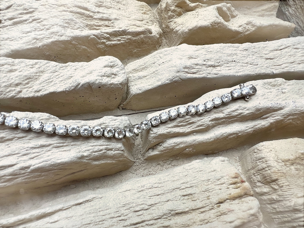 "Tennis" Armband - 925er Sterling Silber - bunte Zirkonia - ab 16 cm