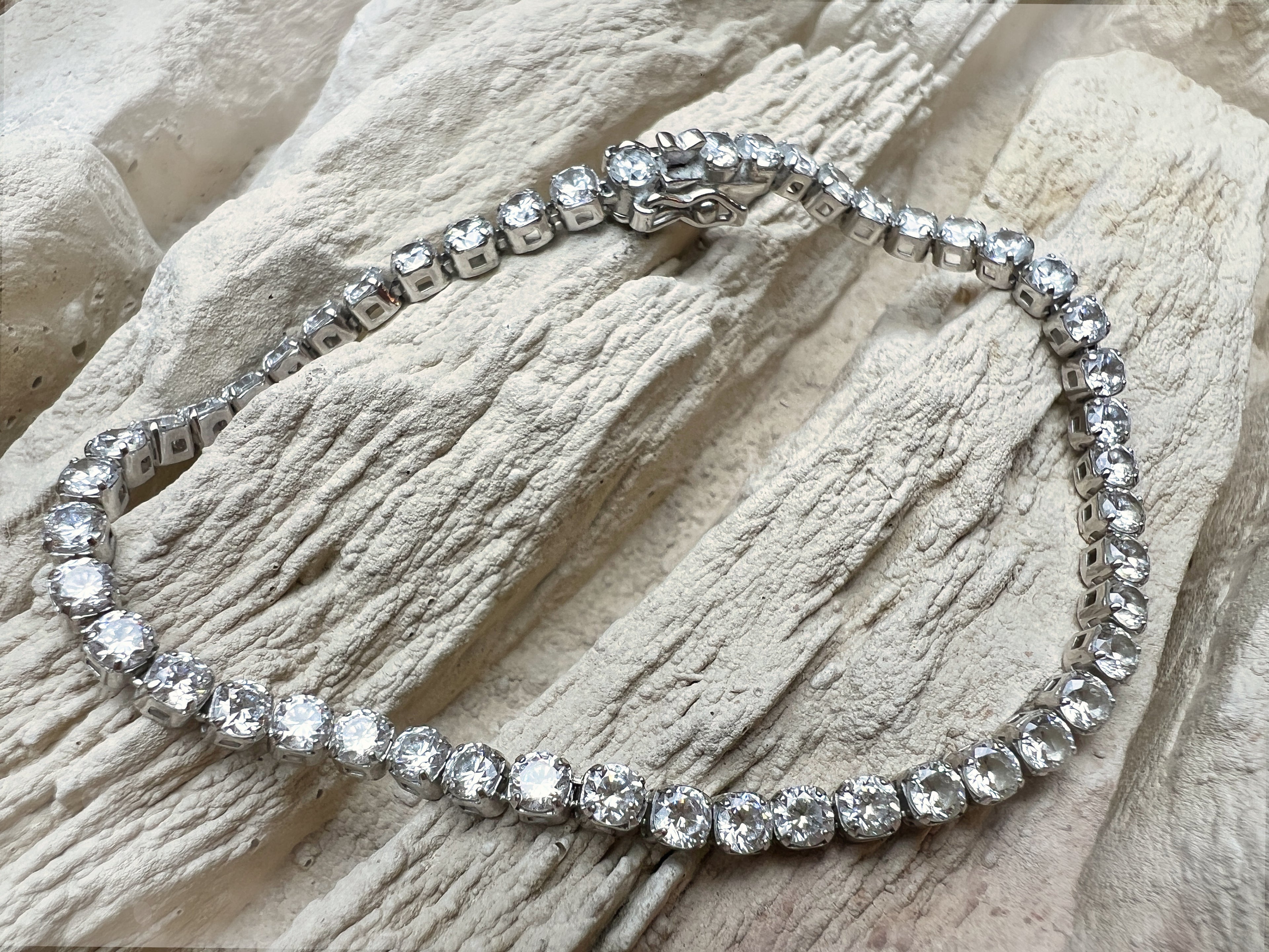 "Tennis" Armband - 925er Sterling Silber - bunte Zirkonia - ab 16 cm