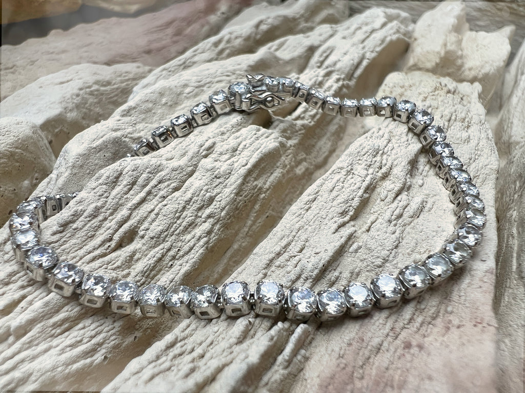 "Tennis" Armband - 925er Sterling Silber - bunte Zirkonia - ab 16 cm