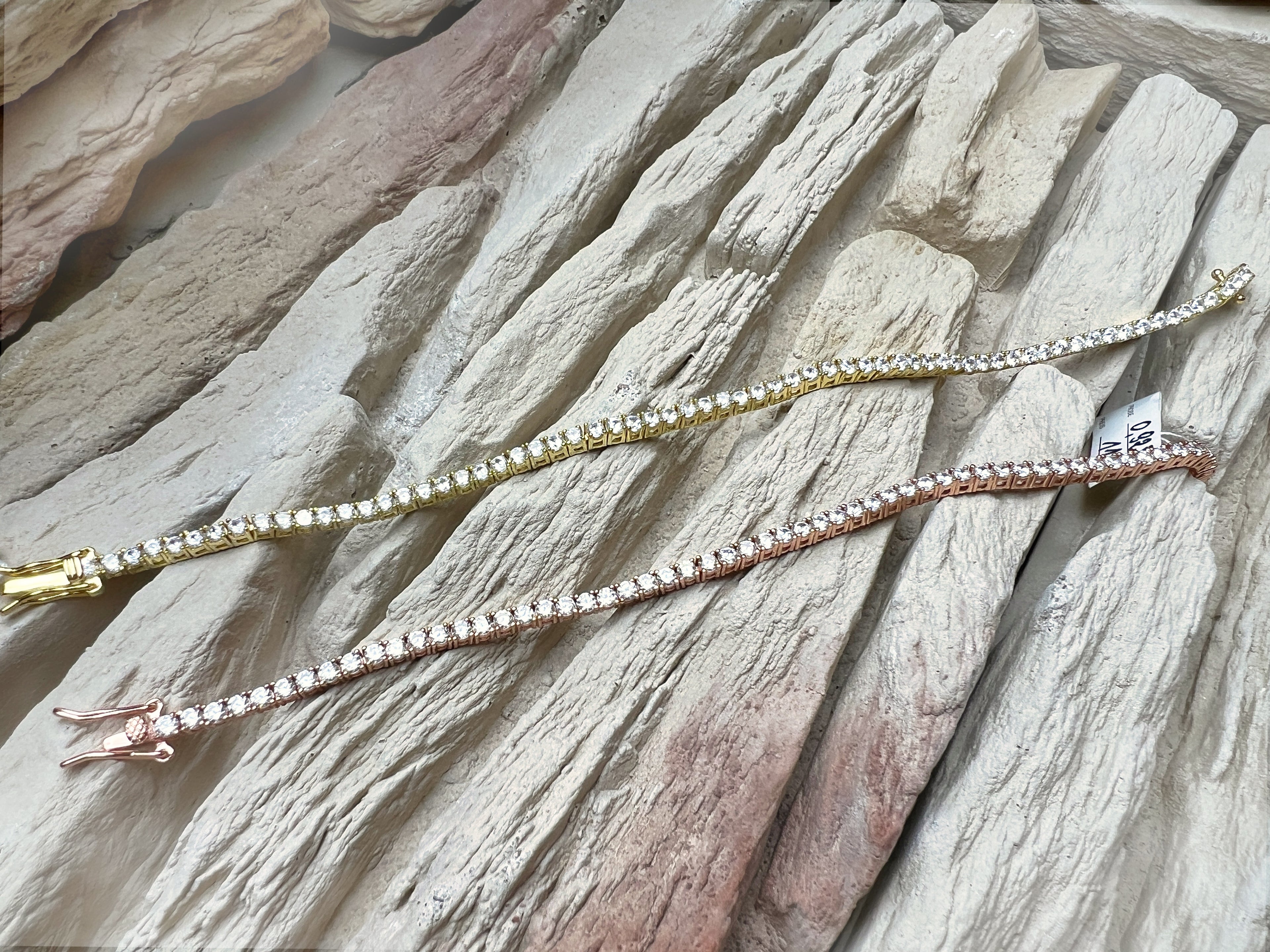 "Tennis" Armband - 925er Sterling Silber - bunte Zirkonia - ab 16 cm