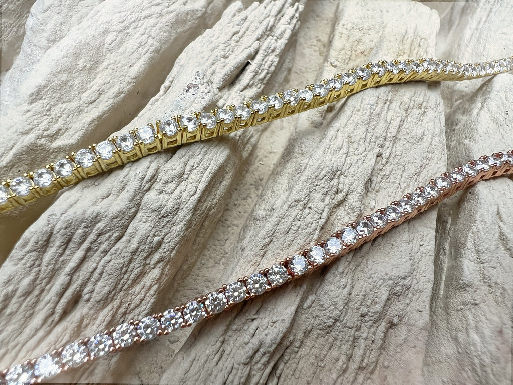 "Tennis" Armband - 925er Sterling Silber - bunte Zirkonia - ab 16 cm