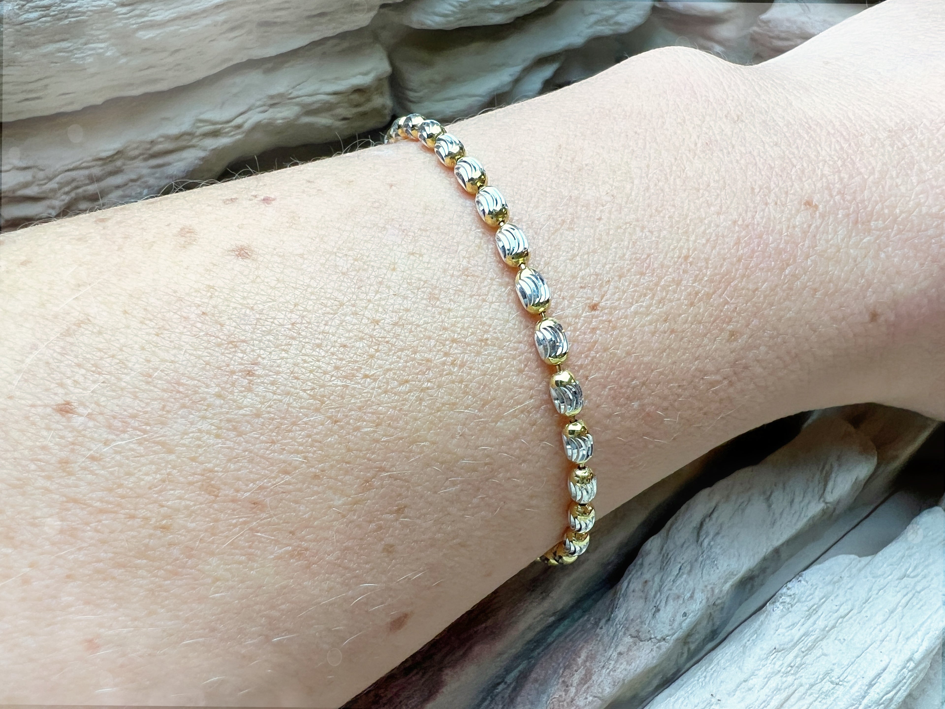 "Zärtlichkeit" Armband - 925 Sterling Silber - vergoldet - 21 cm