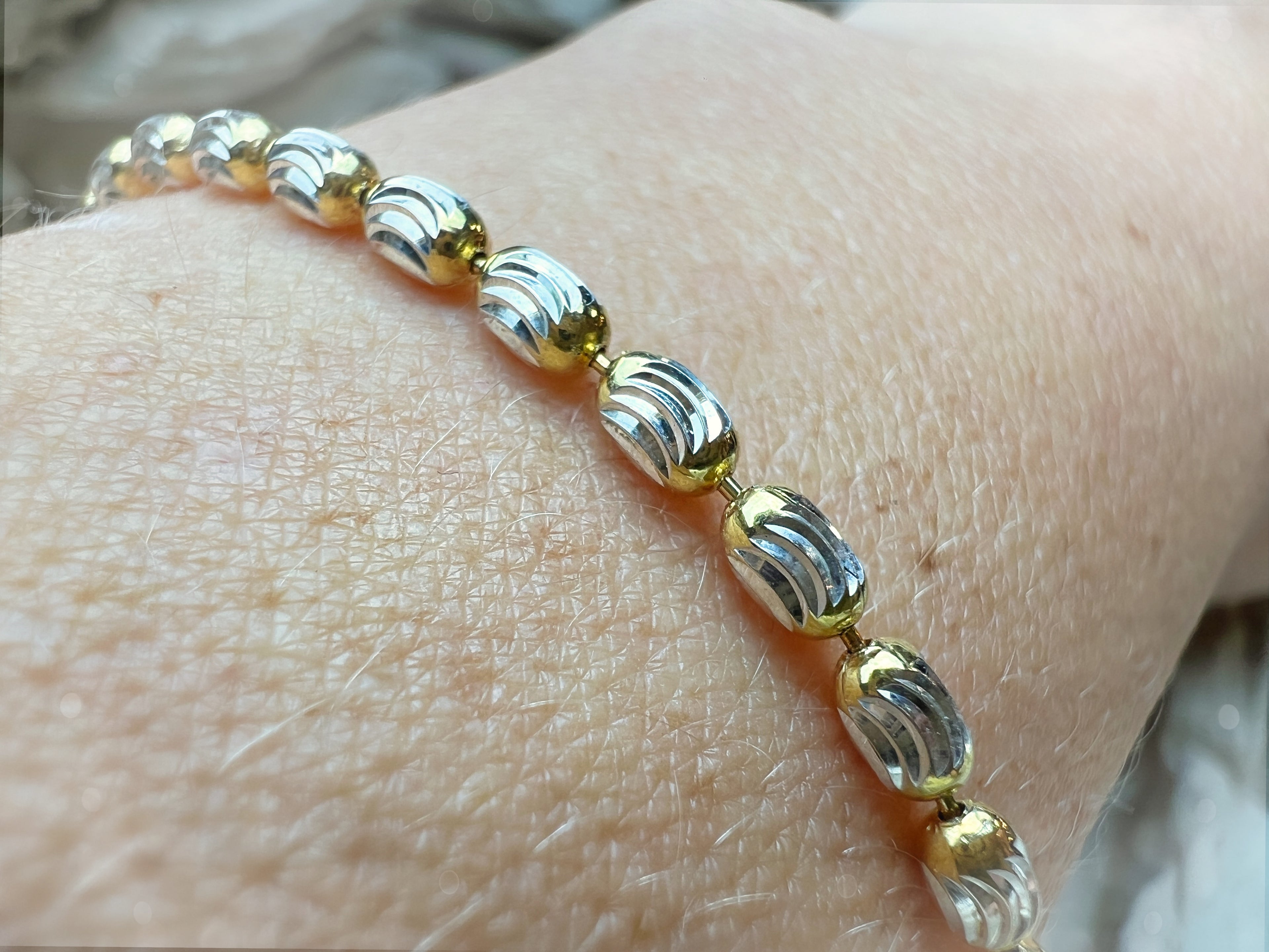 "Zärtlichkeit" Armband - 925 Sterling Silber - vergoldet - 21 cm