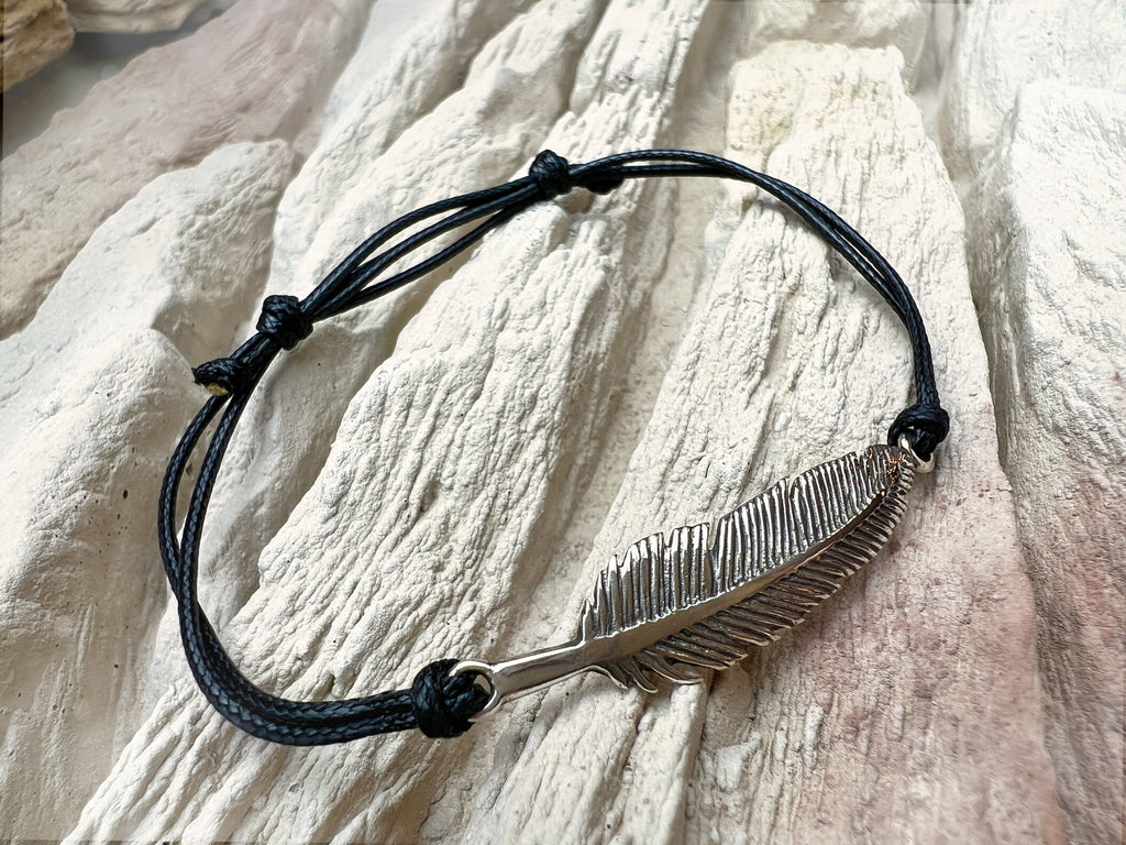 "NEW WAY" Armband - 925 Sterling Silber - Baumwollschnur - bis 20 cm - unisex