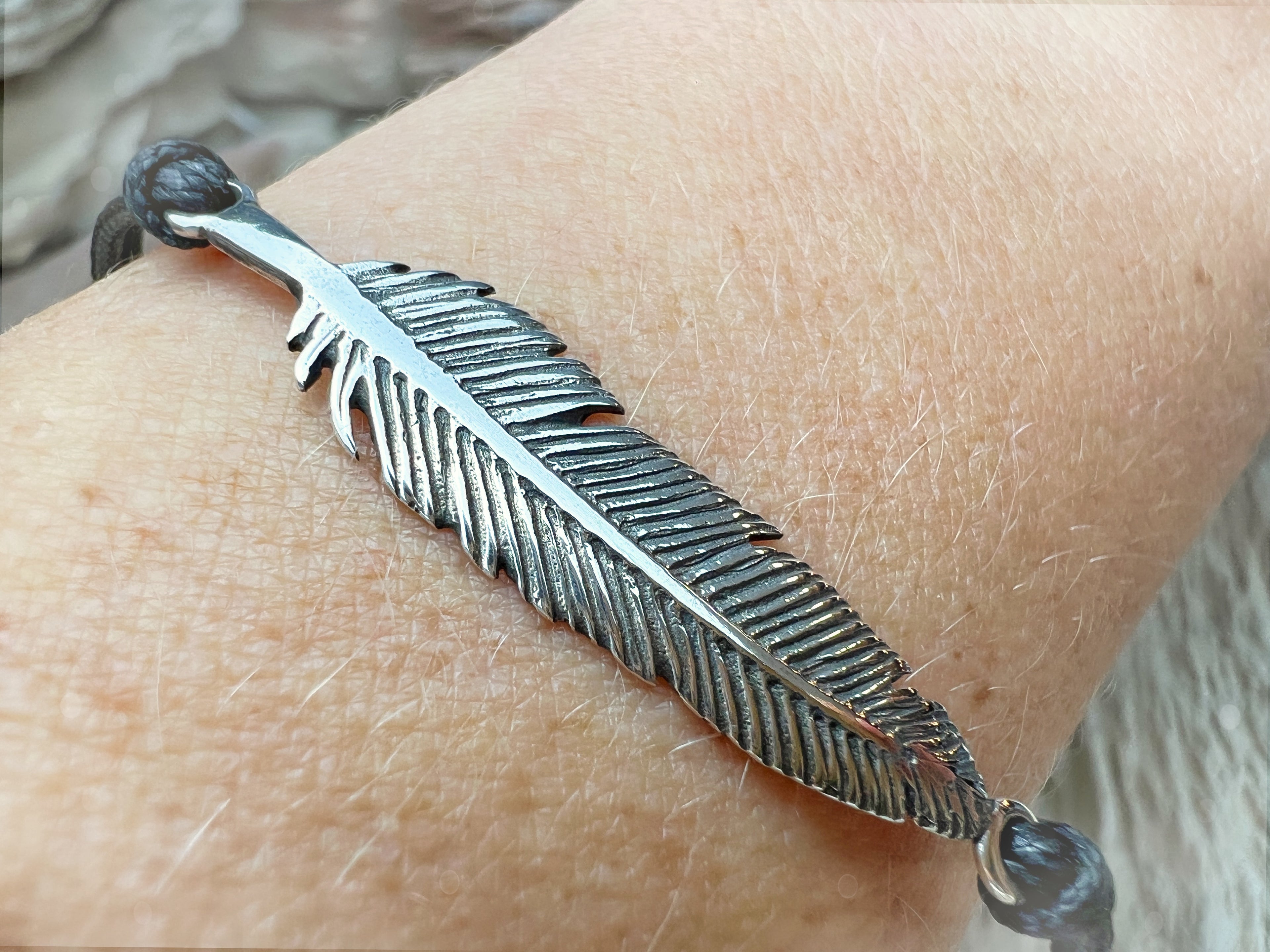 "NEW WAY" Armband - 925 Sterling Silber - Baumwollschnur - bis 20 cm - unisex