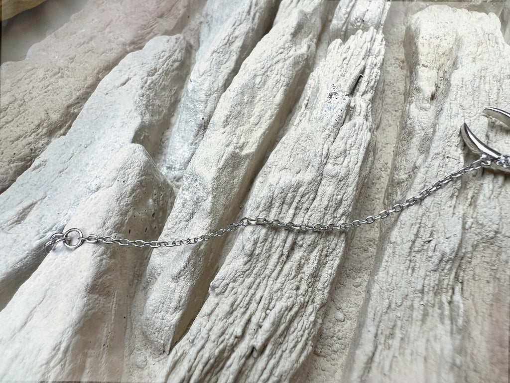 "Mond" Armband - 925 Sterling Silber - weiße Zirkonia - UNIKAT