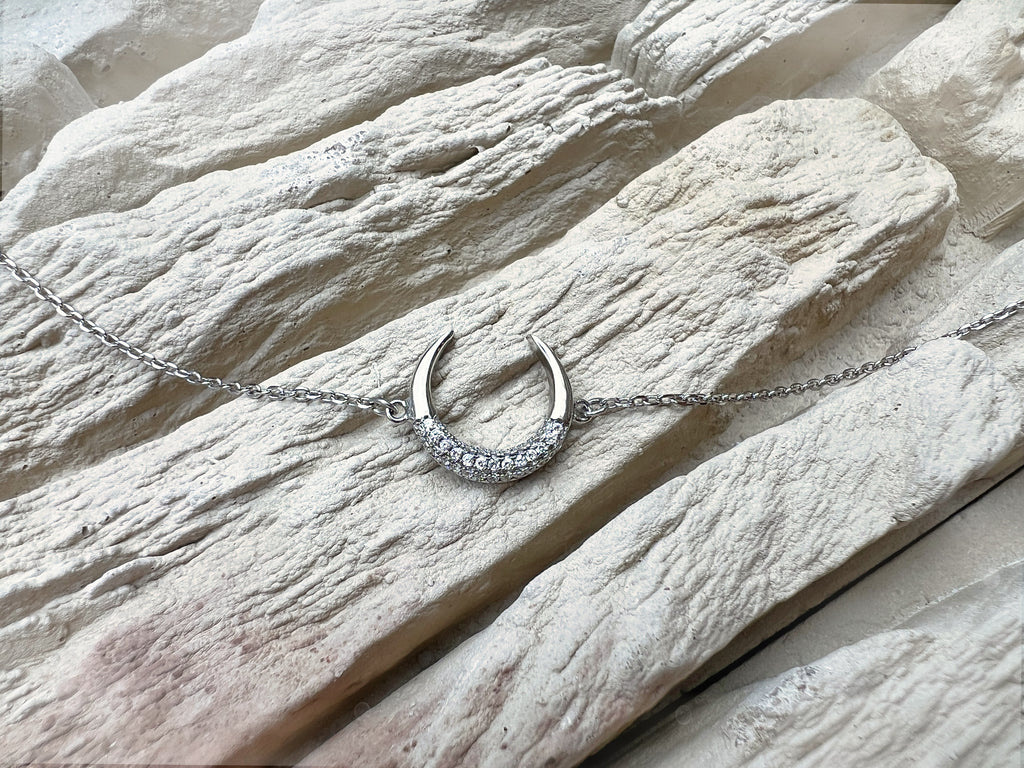 "Mond" Armband - 925 Sterling Silber - weiße Zirkonia - UNIKAT