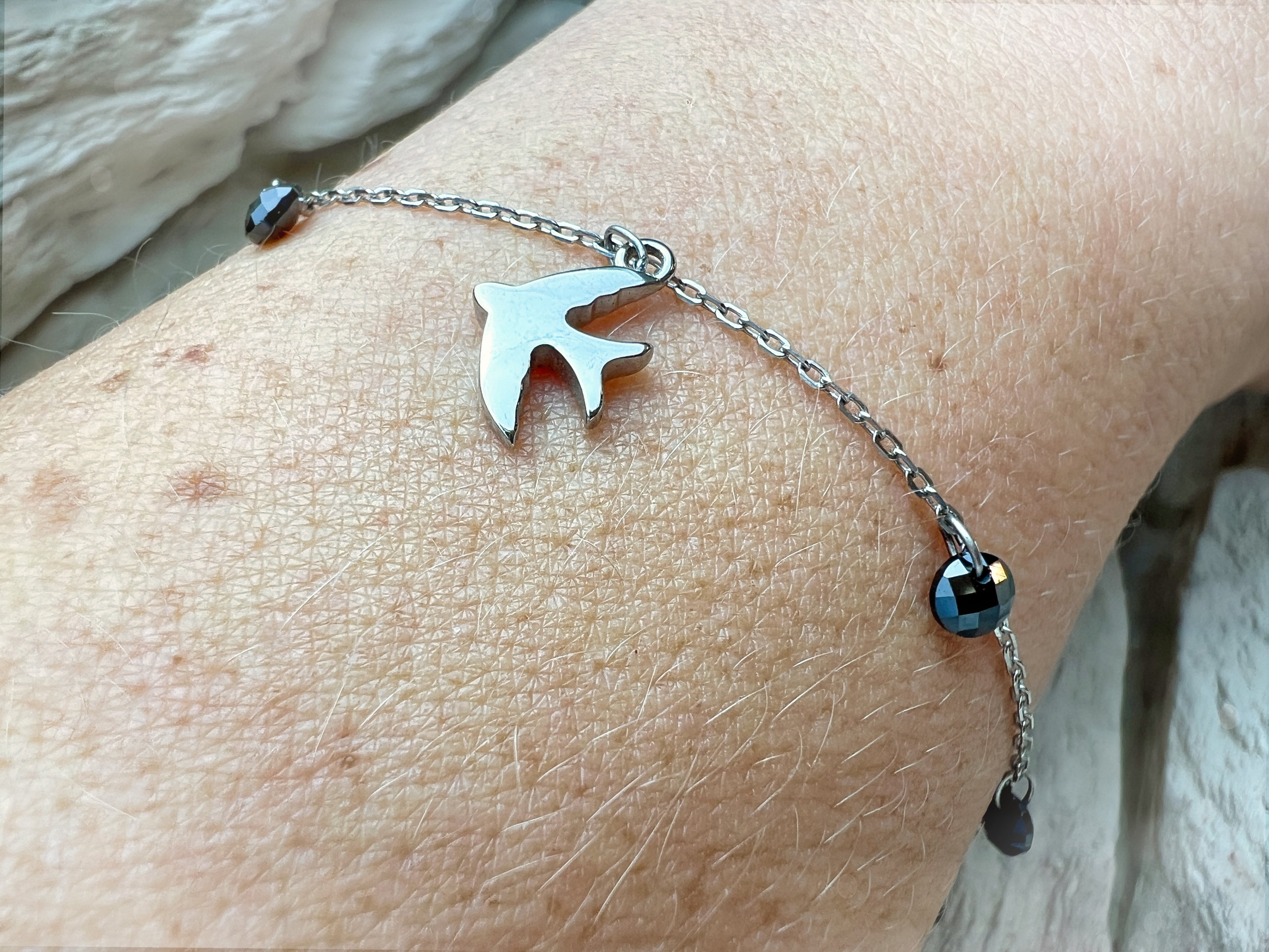 "Heimkehr" Armband - 925 Sterling Silber - schwarze Zirkonia - UNIKAT