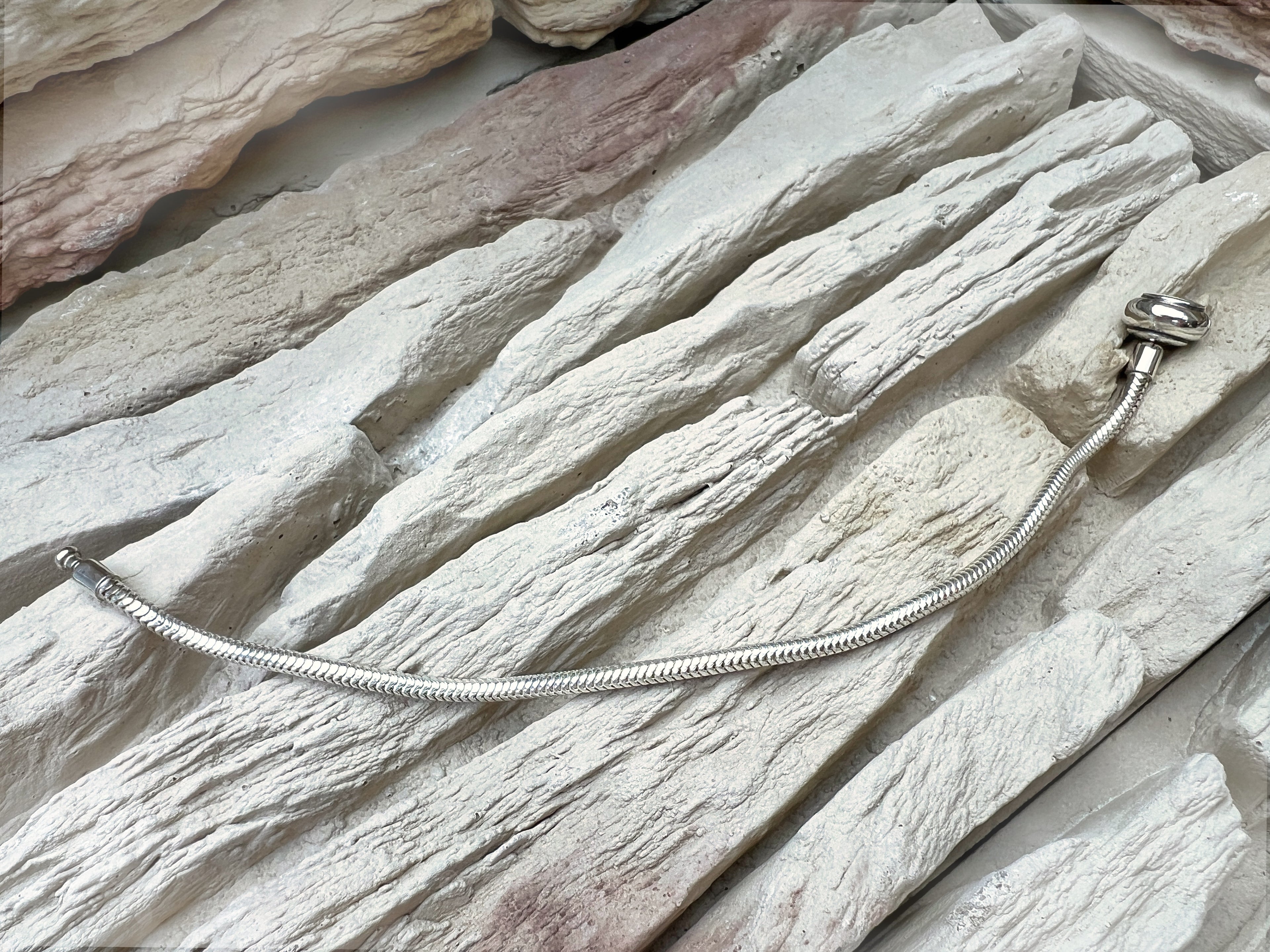 "Schlangenkette" Armband für Perlen & Charms - 925 Sterling Silber - ab 19 cm