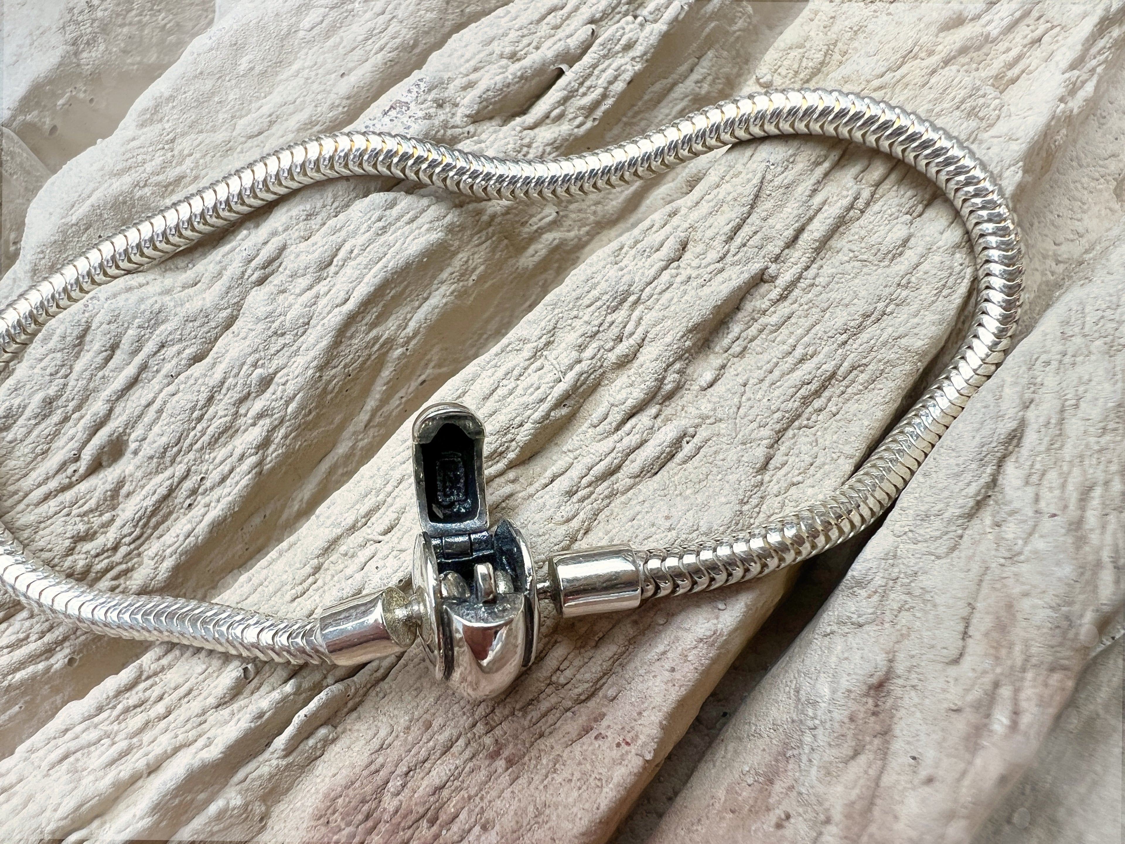 "Schlangenkette" Armband für Perlen & Charms - 925 Sterling Silber - ab 19 cm