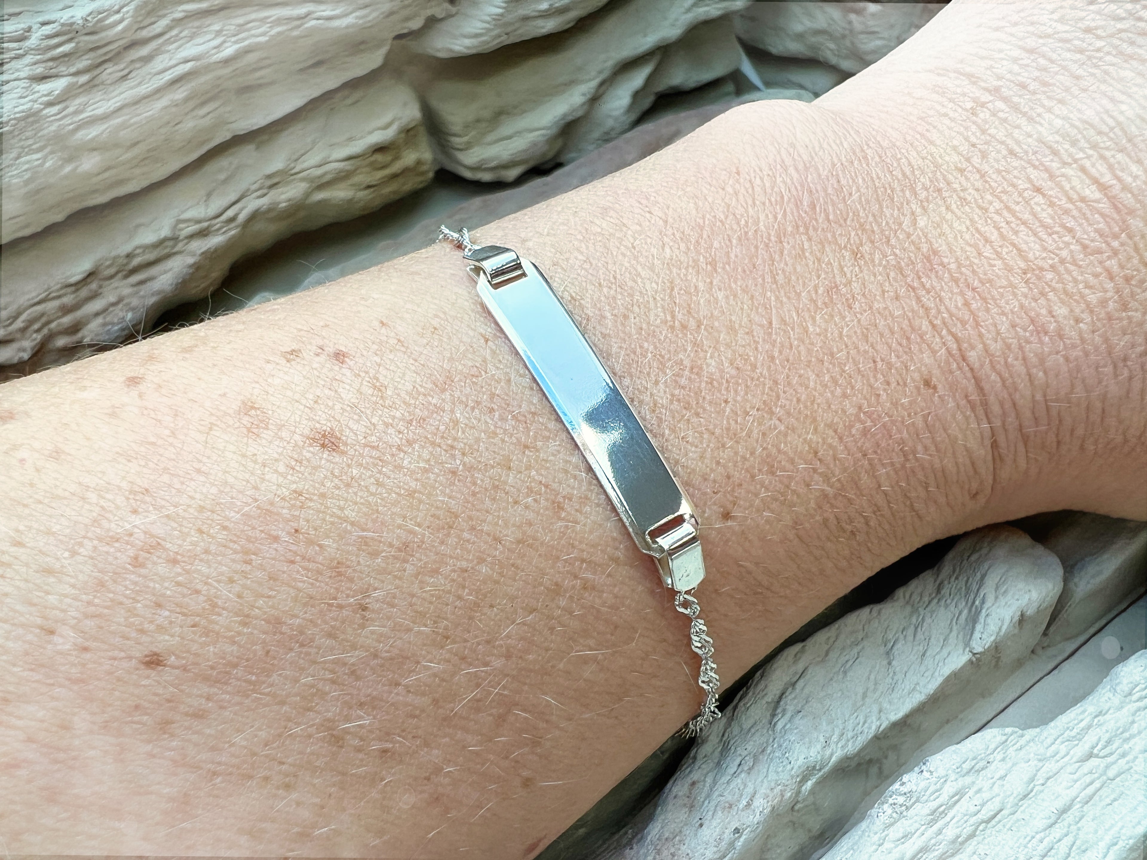 ID-Armband / Namensarmband - 925 Sterling Silber - 16+18,5 cm - unisex