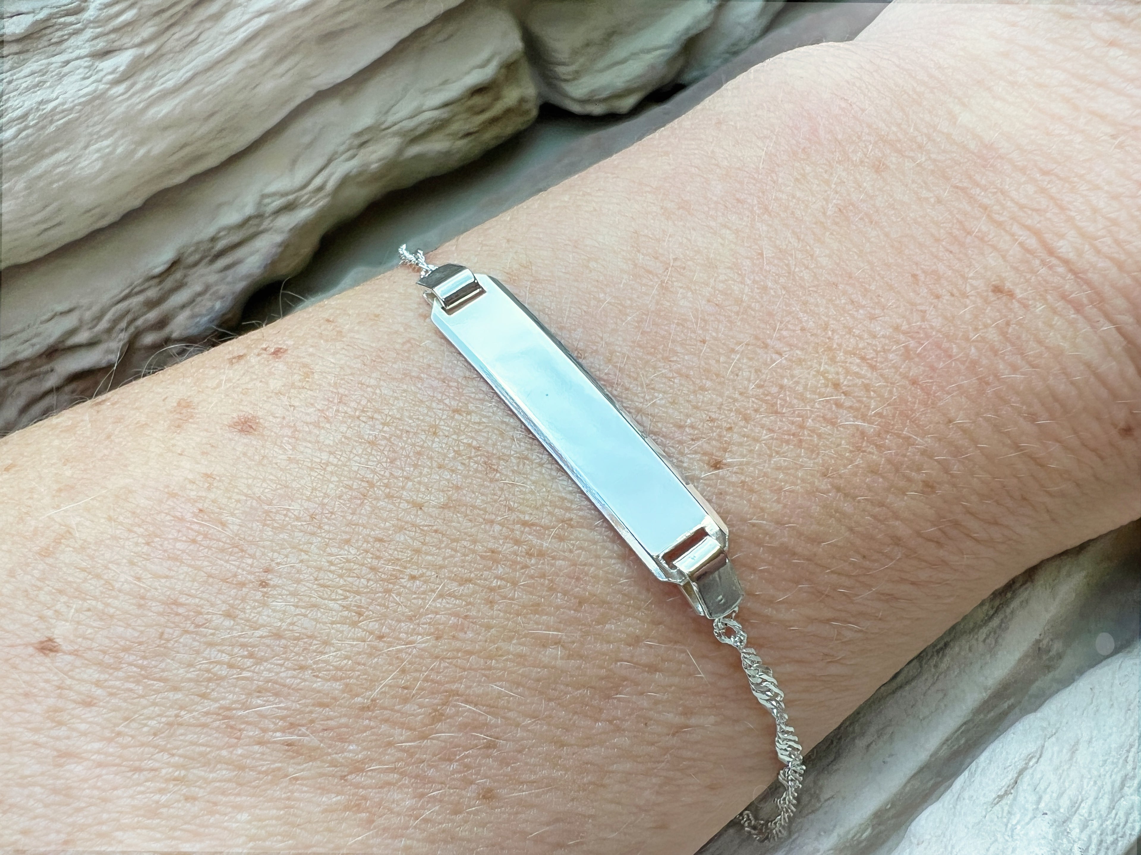 ID-Armband / Namensarmband - 925 Sterling Silber - 16+18,5 cm - unisex