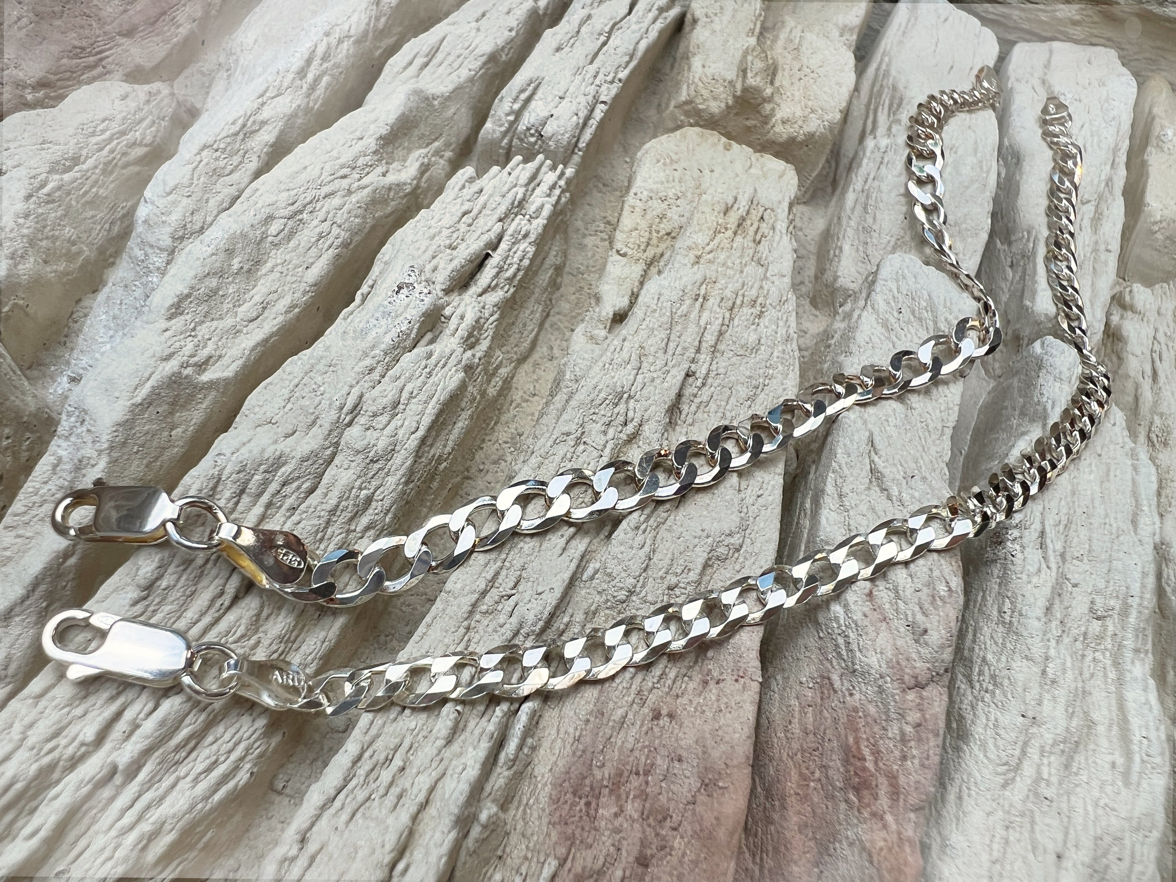 Panzerkette Armband - 925 Sterling Silber - ca. 19 cm - unisex