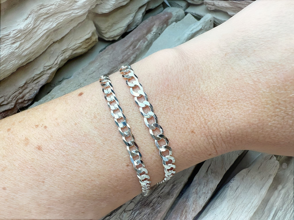 Panzerkette Armband - 925 Sterling Silber - ca. 19 cm - unisex