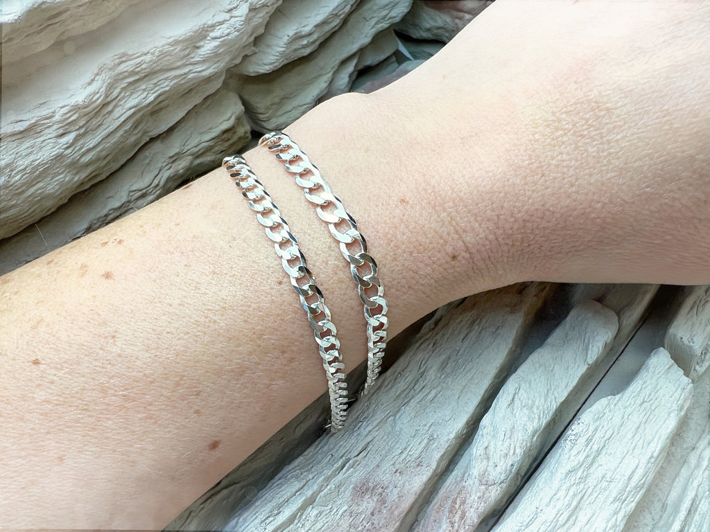 Panzerkette Armband - 925 Sterling Silber - ca. 19 cm - unisex