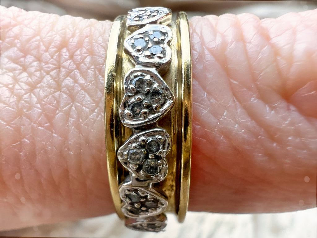 Second-Hand Goldring mit Herz-Diamanten – 750 Gold | 0,38 ct | 7,1 g