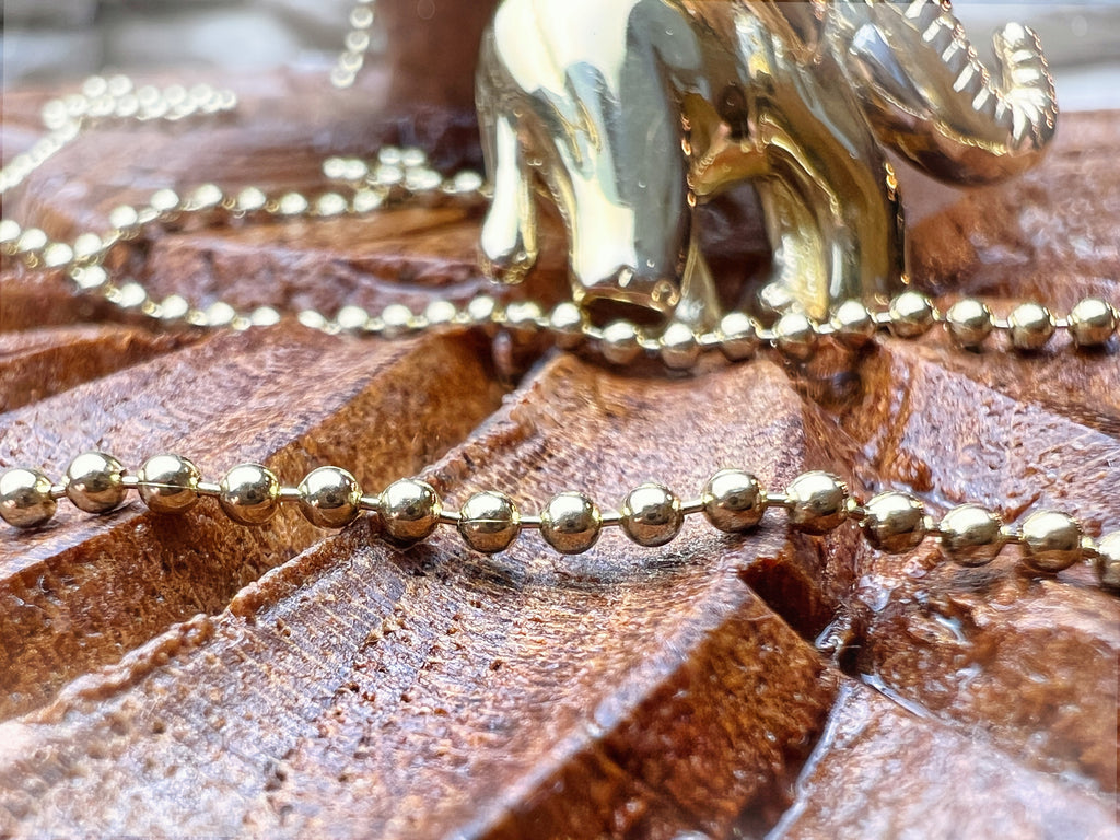 Elefant-Kette aus 585er Gold mit schöner Symbolik & zartem Diamanten – Länge: 42 cm