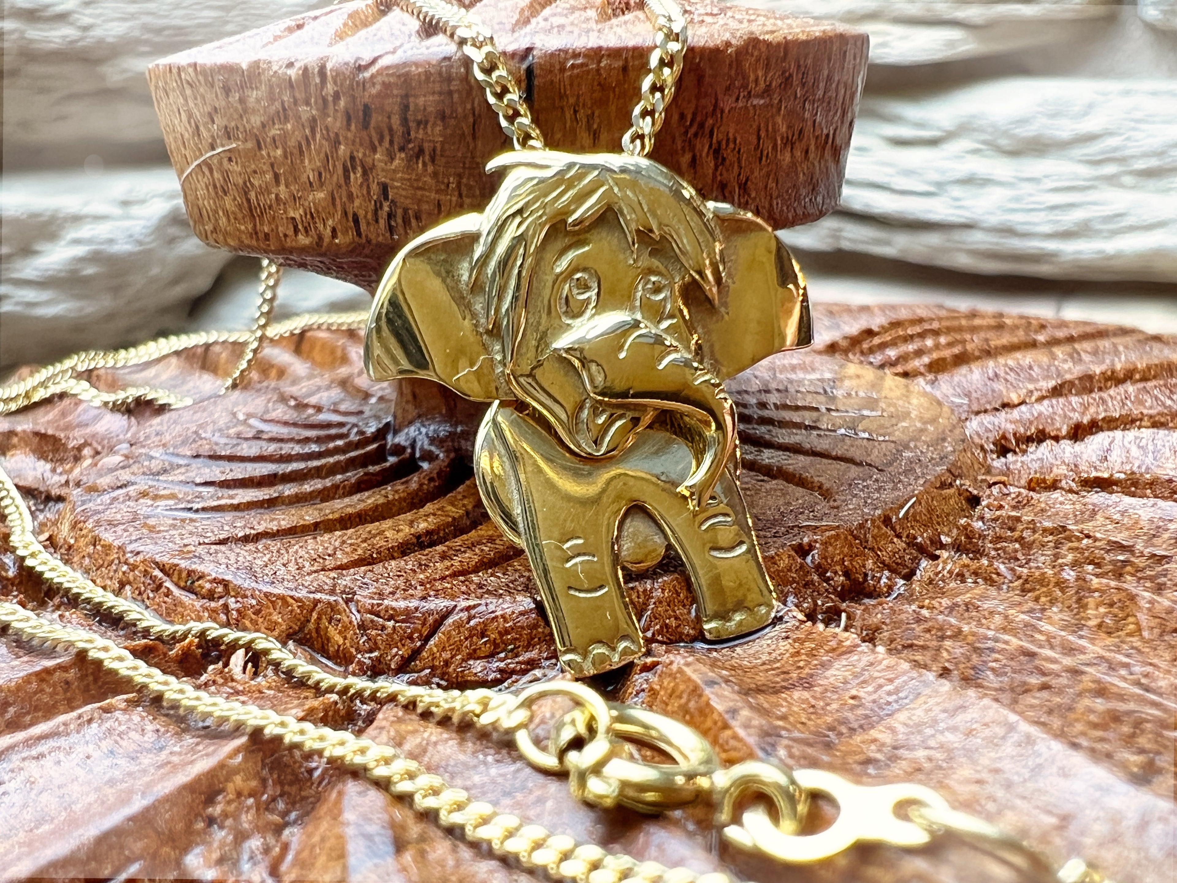 DUMBO-Halskette aus 750er Gold mit schöner Symbolik – Länge: 50 cm