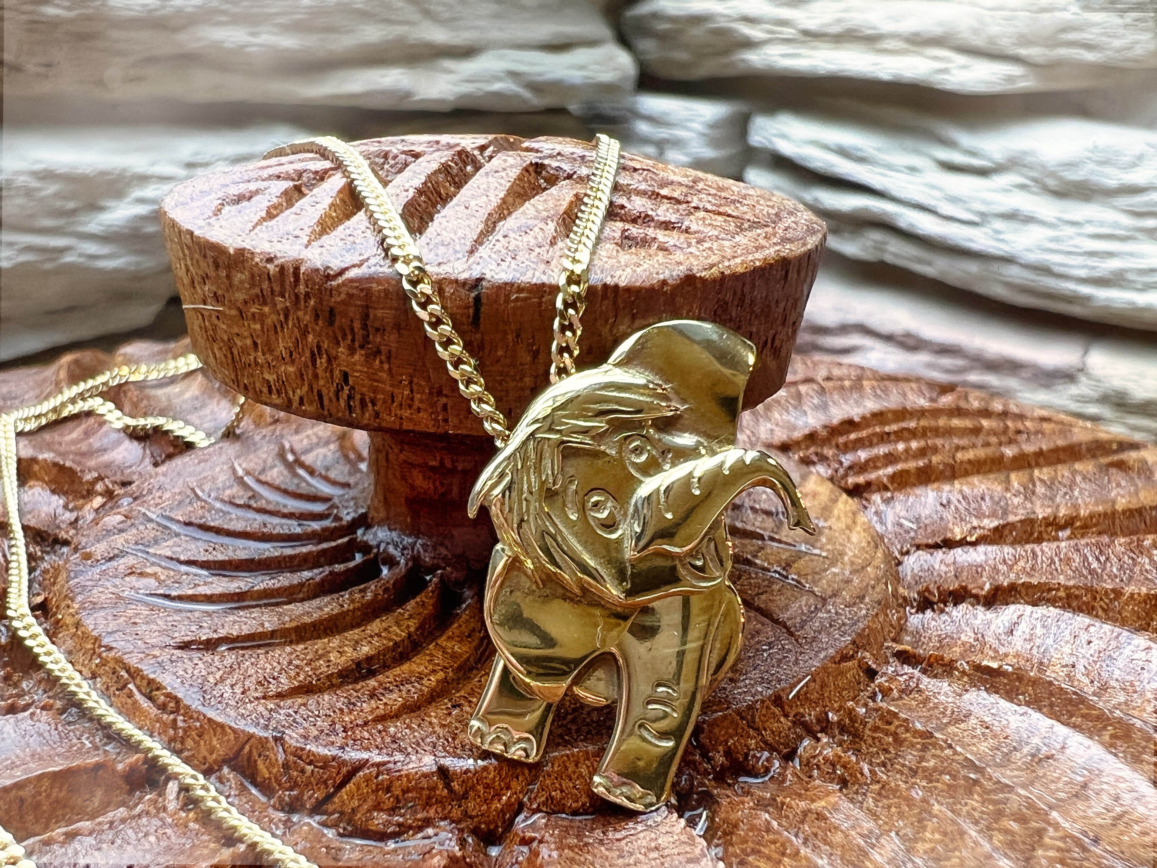 DUMBO-Halskette aus 750er Gold mit schöner Symbolik – Länge: 50 cm