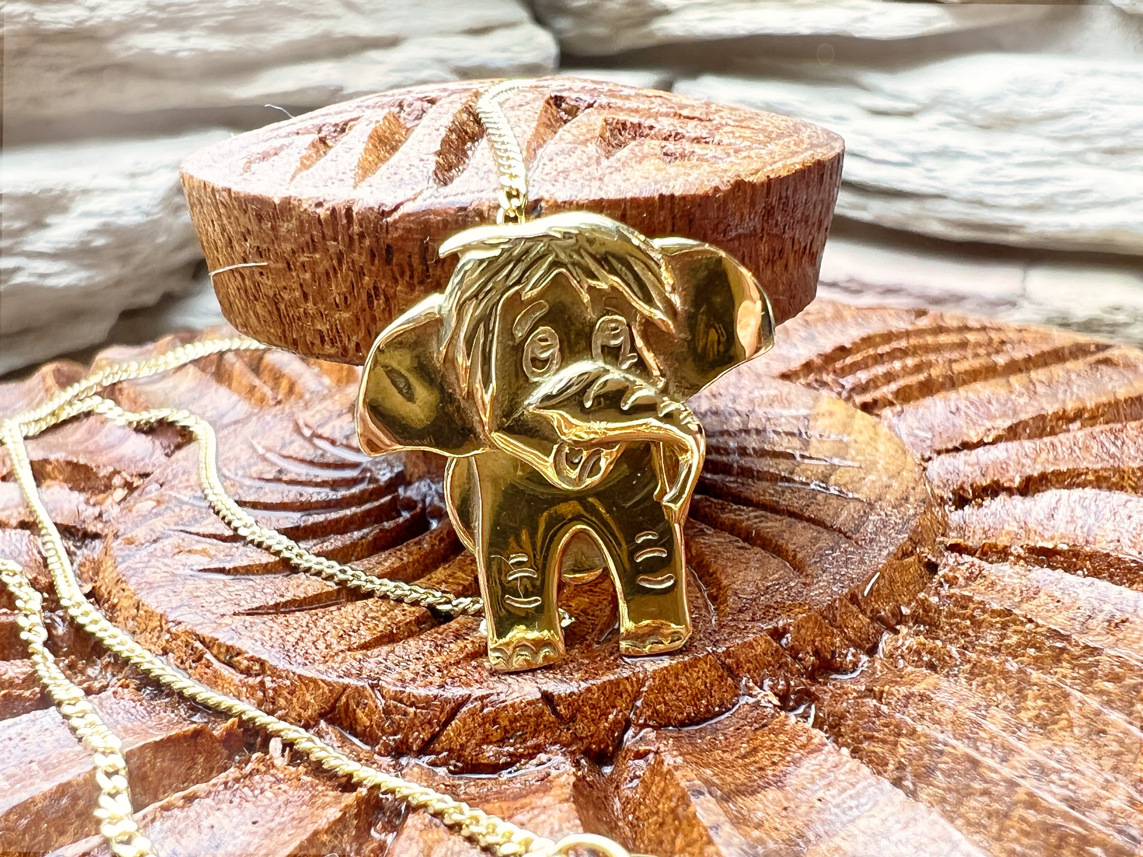 DUMBO-Halskette aus 750er Gold mit schöner Symbolik – Länge: 50 cm