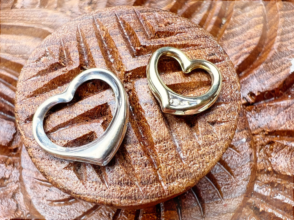 HERZ Anhänger-Set aus 375er Weißgold und 585er Gelbgold - Diamant