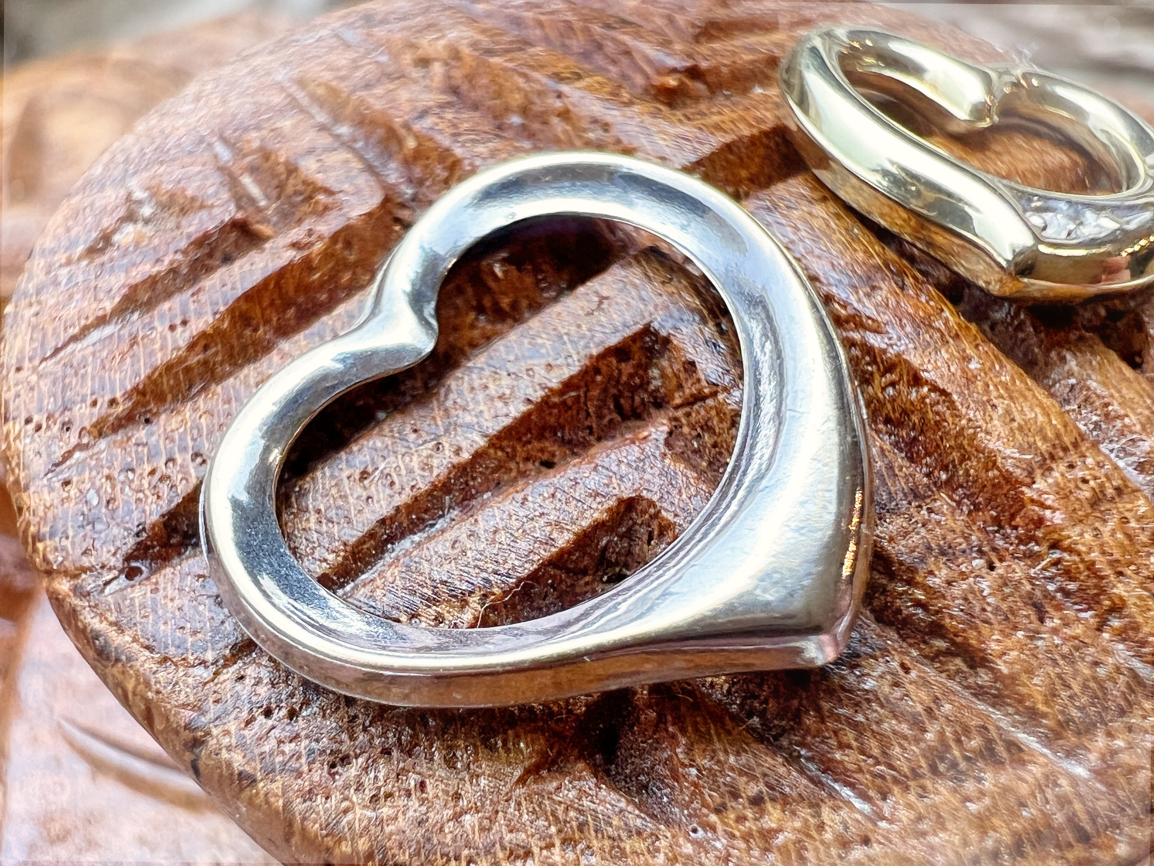 HERZ Anhänger-Set aus 375er Weißgold und 585er Gelbgold - Diamant