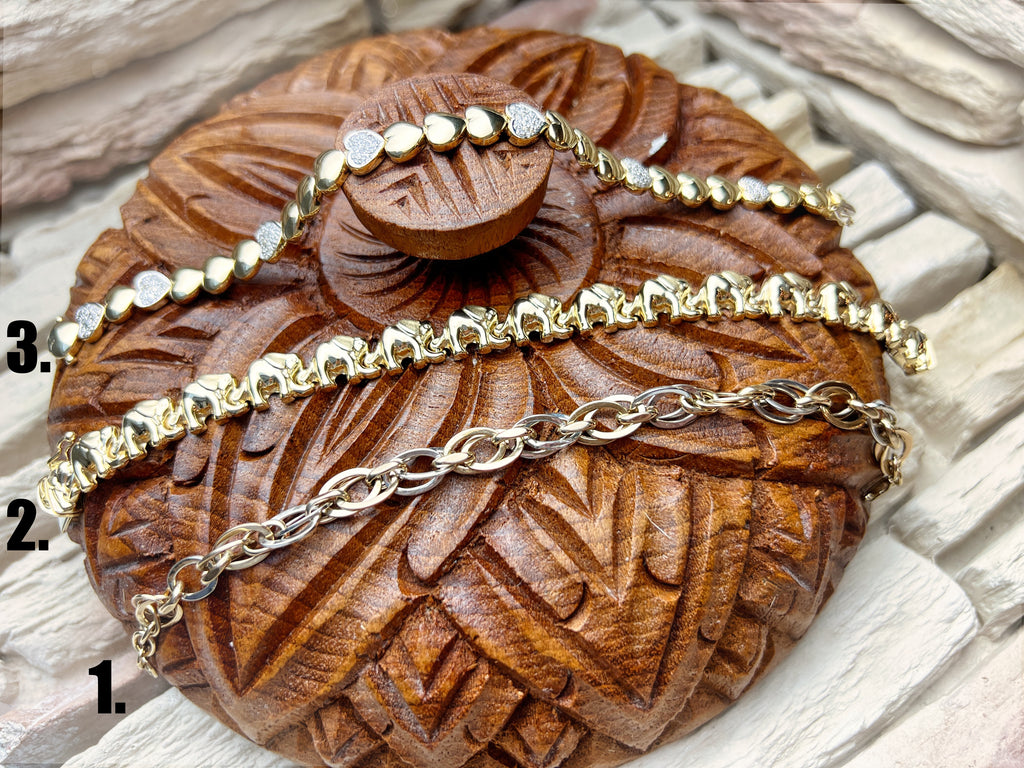 375er Goldarmband - Bicolor - Modern - Länge: 17,5-19 cm - Breite: 8 mm - Gewicht: 4,2 Gramm